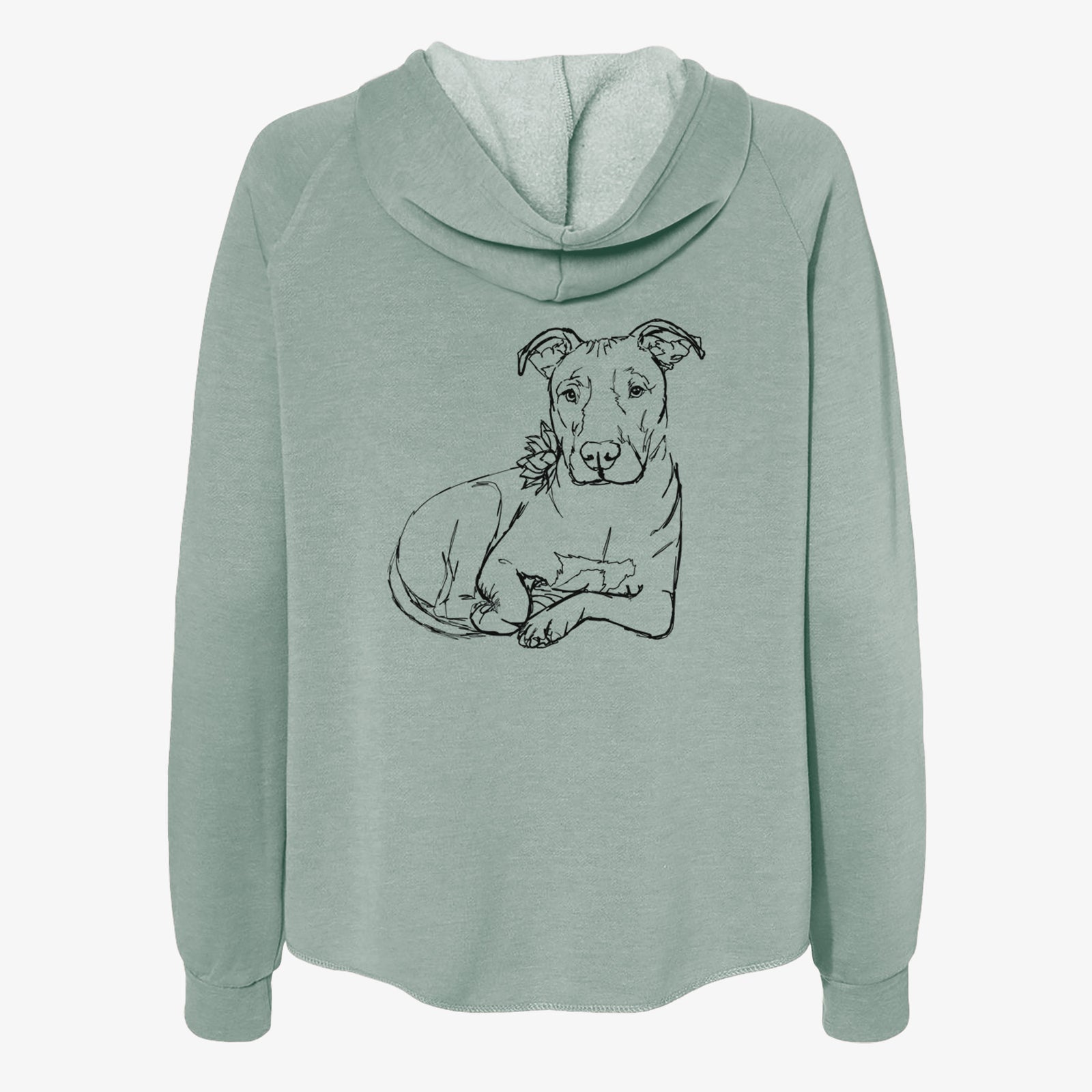 Doodled Nugget the Pitbull - Women's Cali Wave Zip-Up Sweatshirt