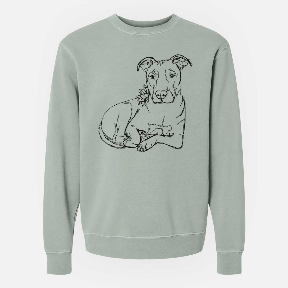 Doodled Nugget the Pitbull - Unisex Pigment Dyed Crew Sweatshirt