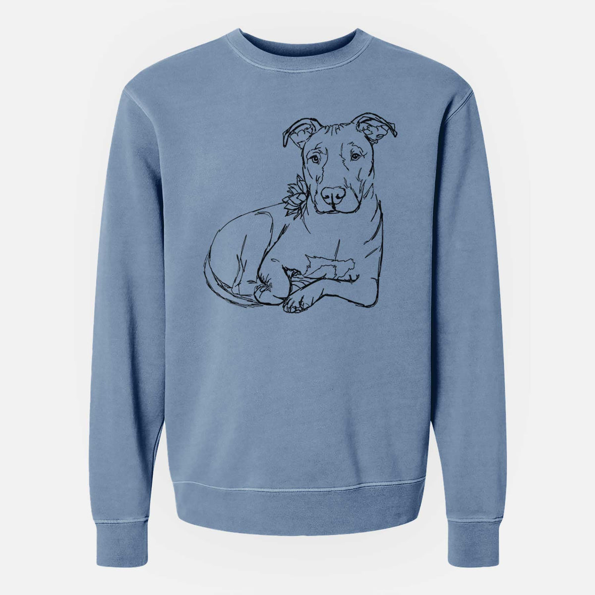 Doodled Nugget the Pitbull - Unisex Pigment Dyed Crew Sweatshirt