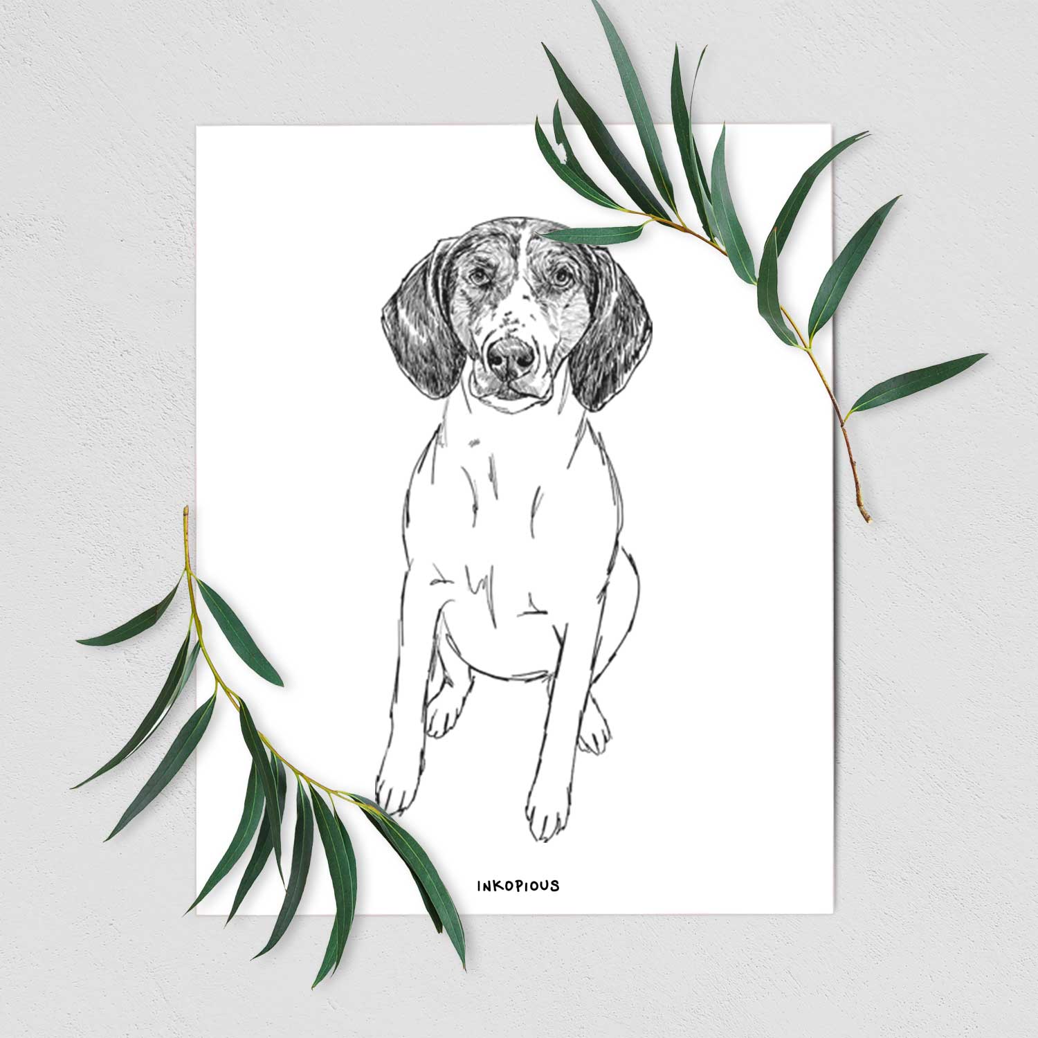 Doodled O Jane the Treeing Walker Coonhound Art Print