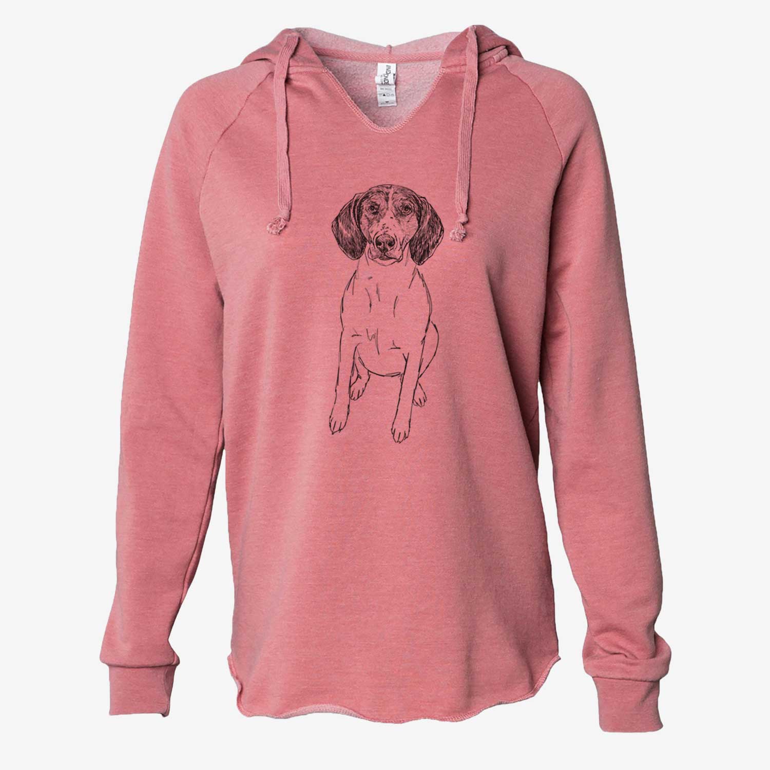 Doodled O Jane the Treeing Walker Coonhound - Cali Wave Hooded Sweatshirt