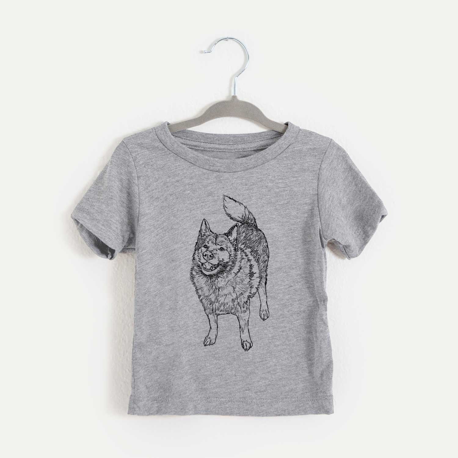 Doodled Oban Bear the Norwegian Elkhound - Kids/Youth/Toddler Shirt