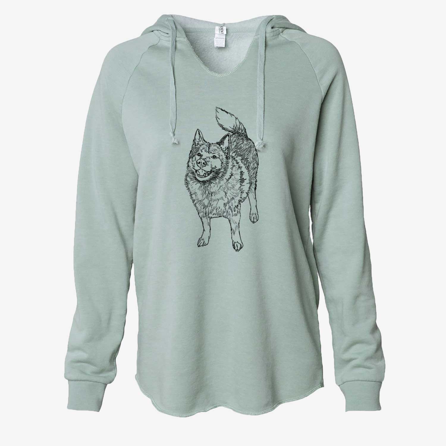 Doodled Oban Bear the Norwegian Elkhound - Cali Wave Hooded Sweatshirt