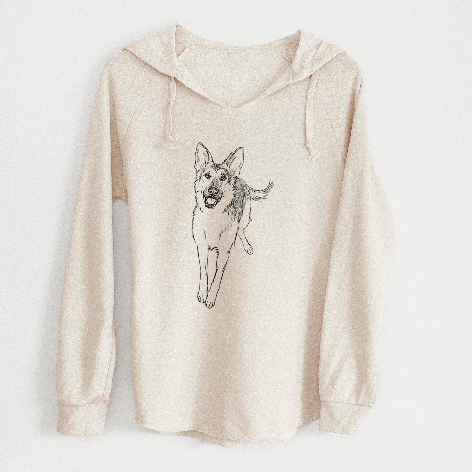 Doodled Odie the German Shepherd - Cali Wave Hooded Sweatshirt