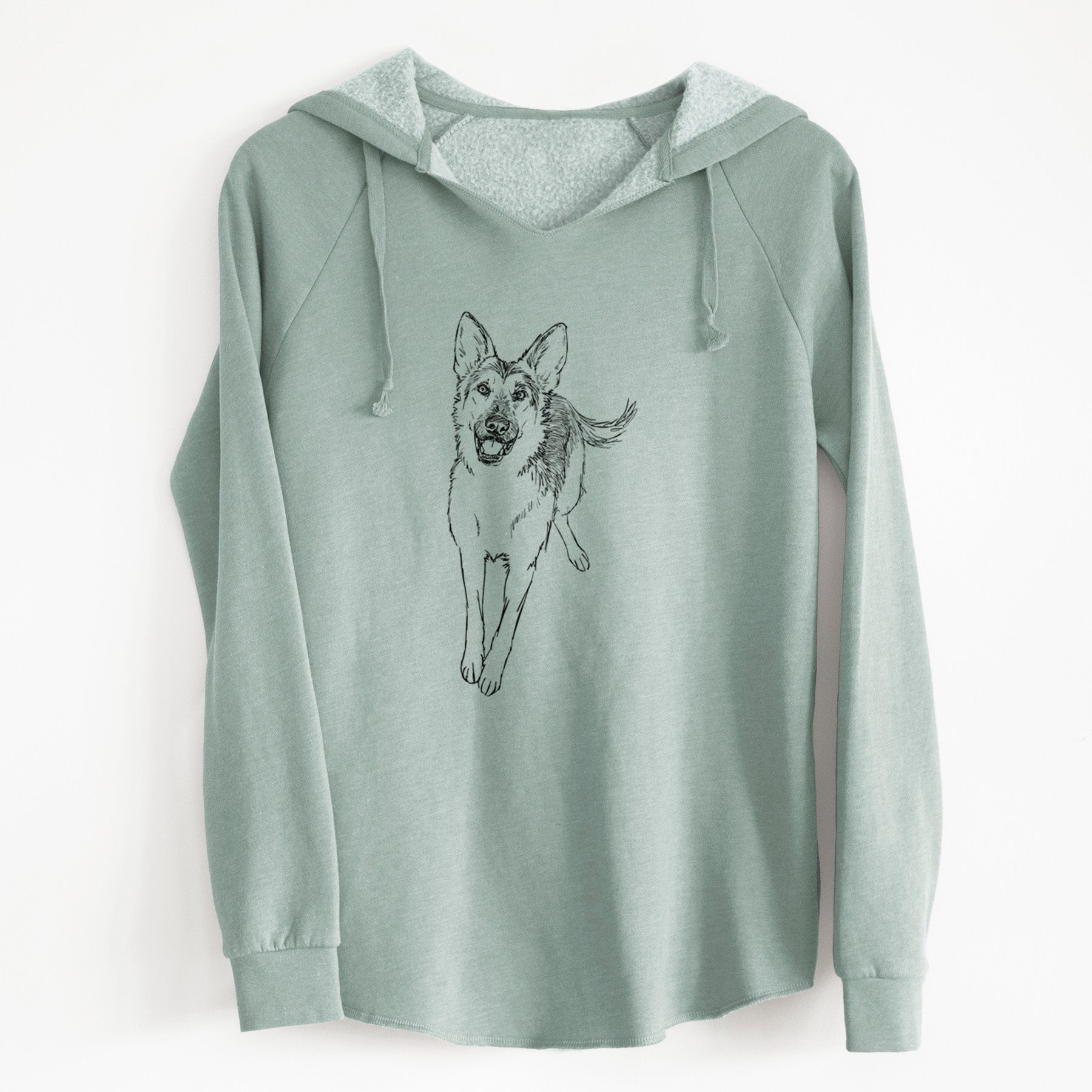 Doodled Odie the German Shepherd - Cali Wave Hooded Sweatshirt