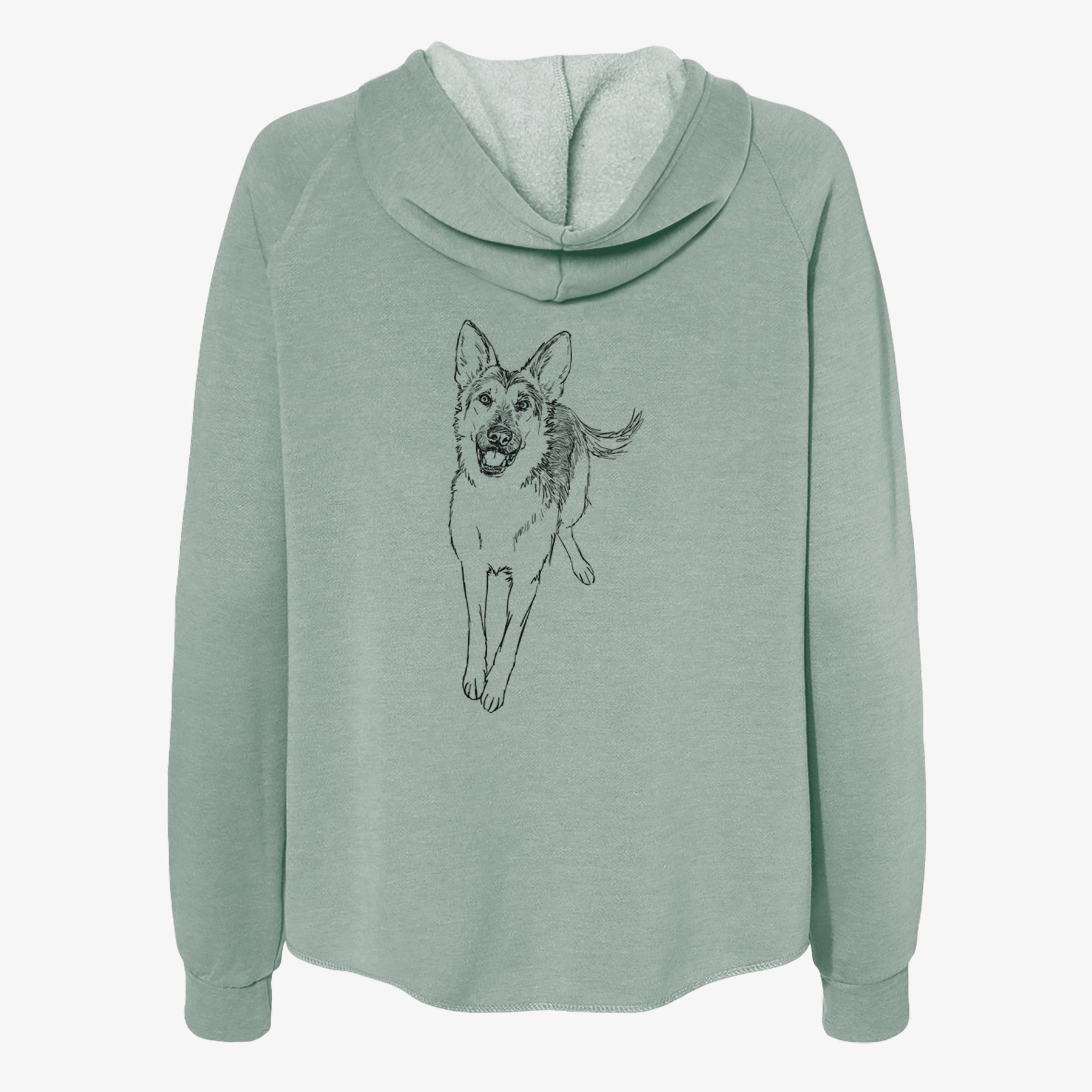 Doodled Odie the German Shepherd - Women's Cali Wave Zip-Up Sweatshirt