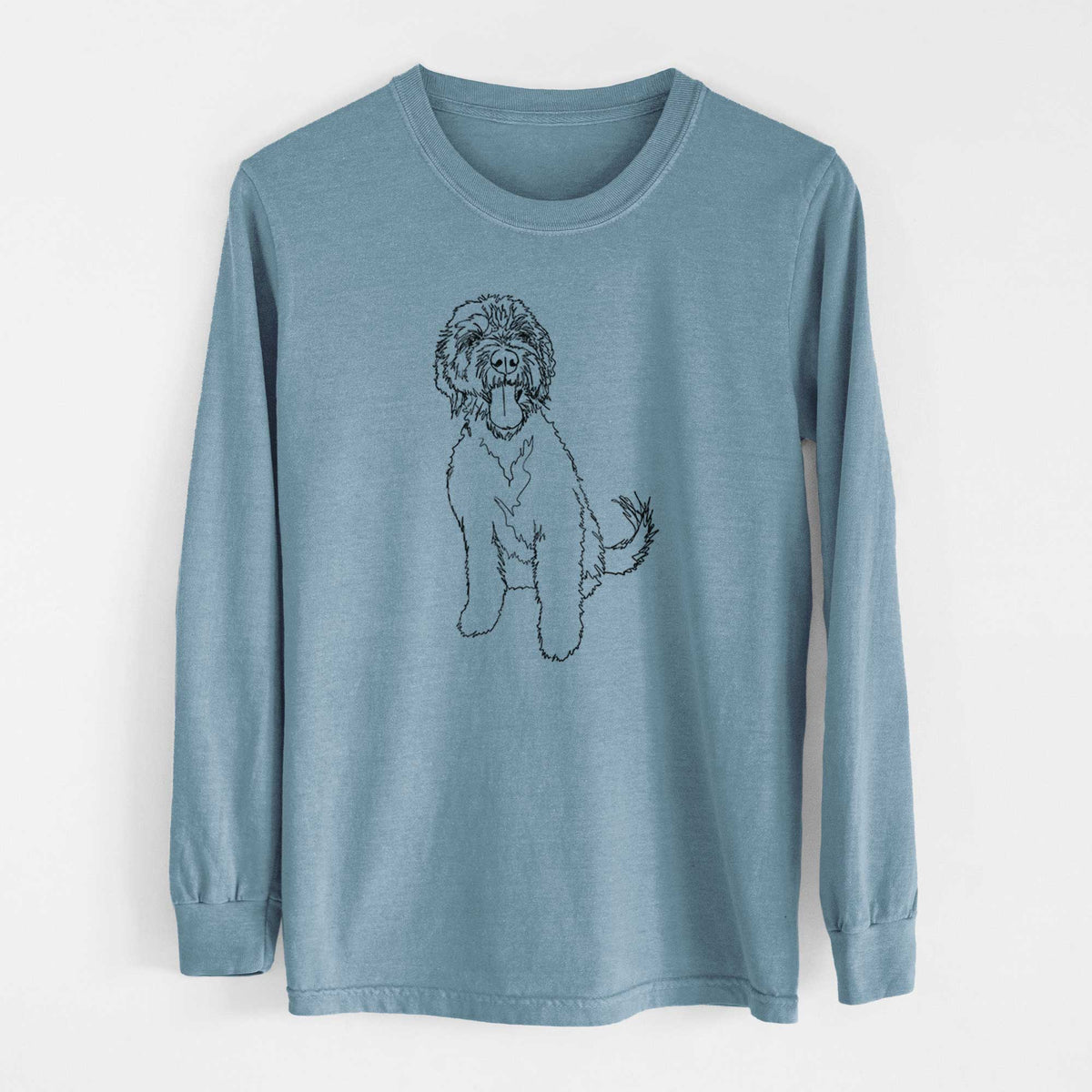 Doodled Oliver the Labradoodle - Heavyweight 100% Cotton Long Sleeve