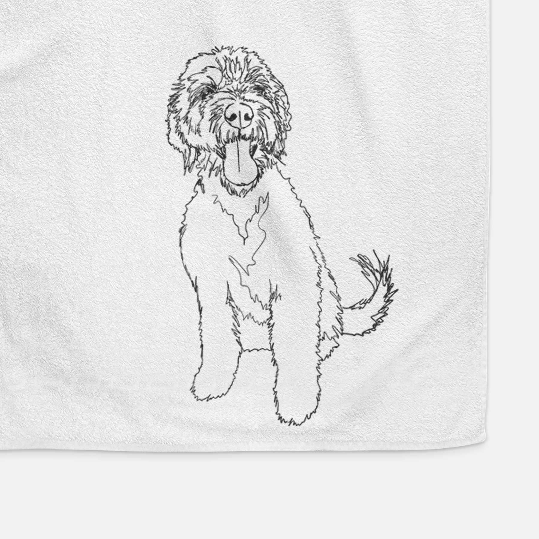 Doodled Oliver the Labradoodle Decorative Hand Towel