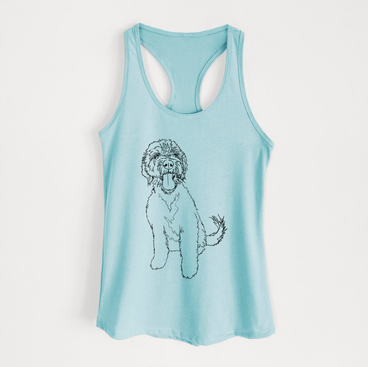 Doodled Oliver the Labradoodle - Women&#39;s Racerback Tanktop