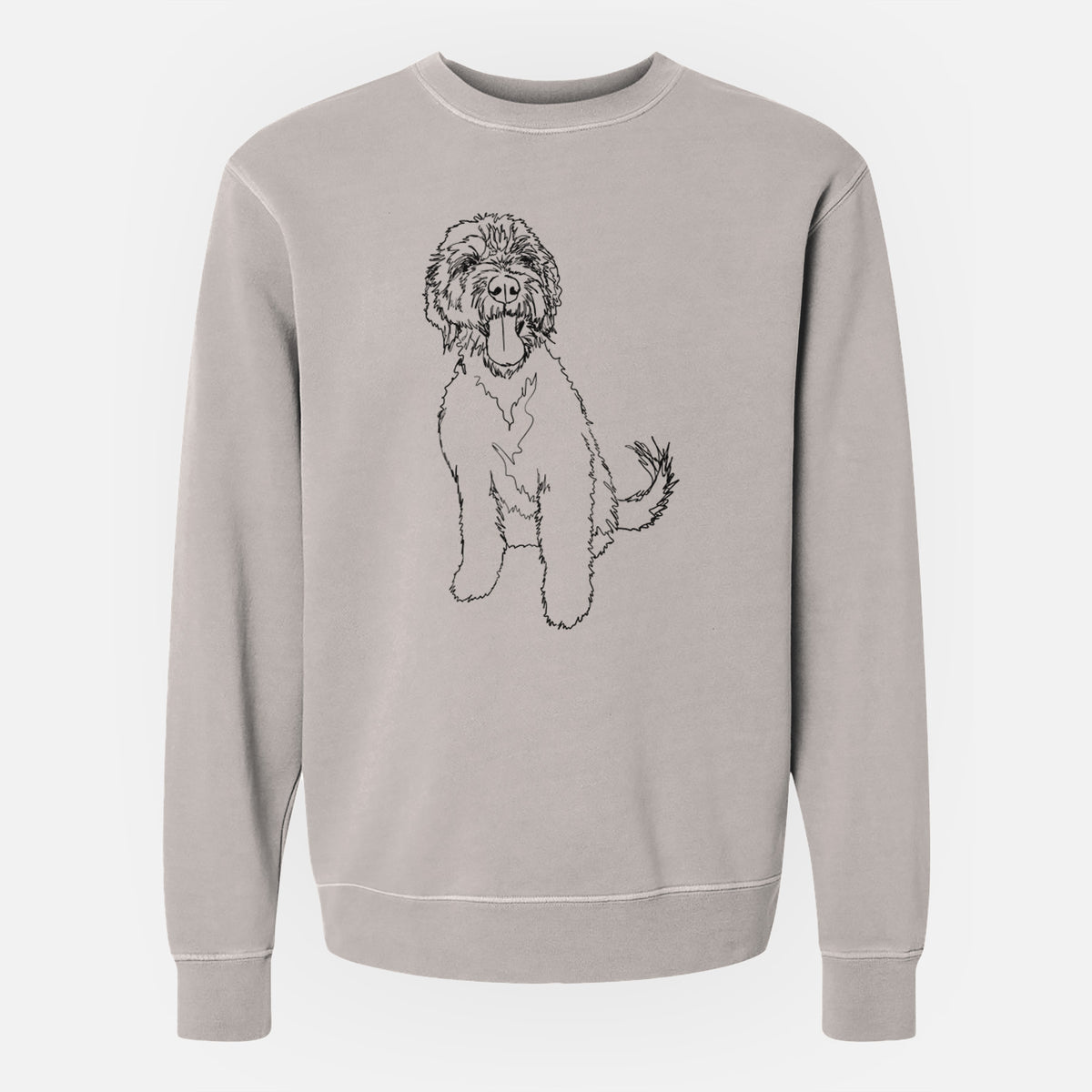 Doodled Oliver the Labradoodle - Unisex Pigment Dyed Crew Sweatshirt