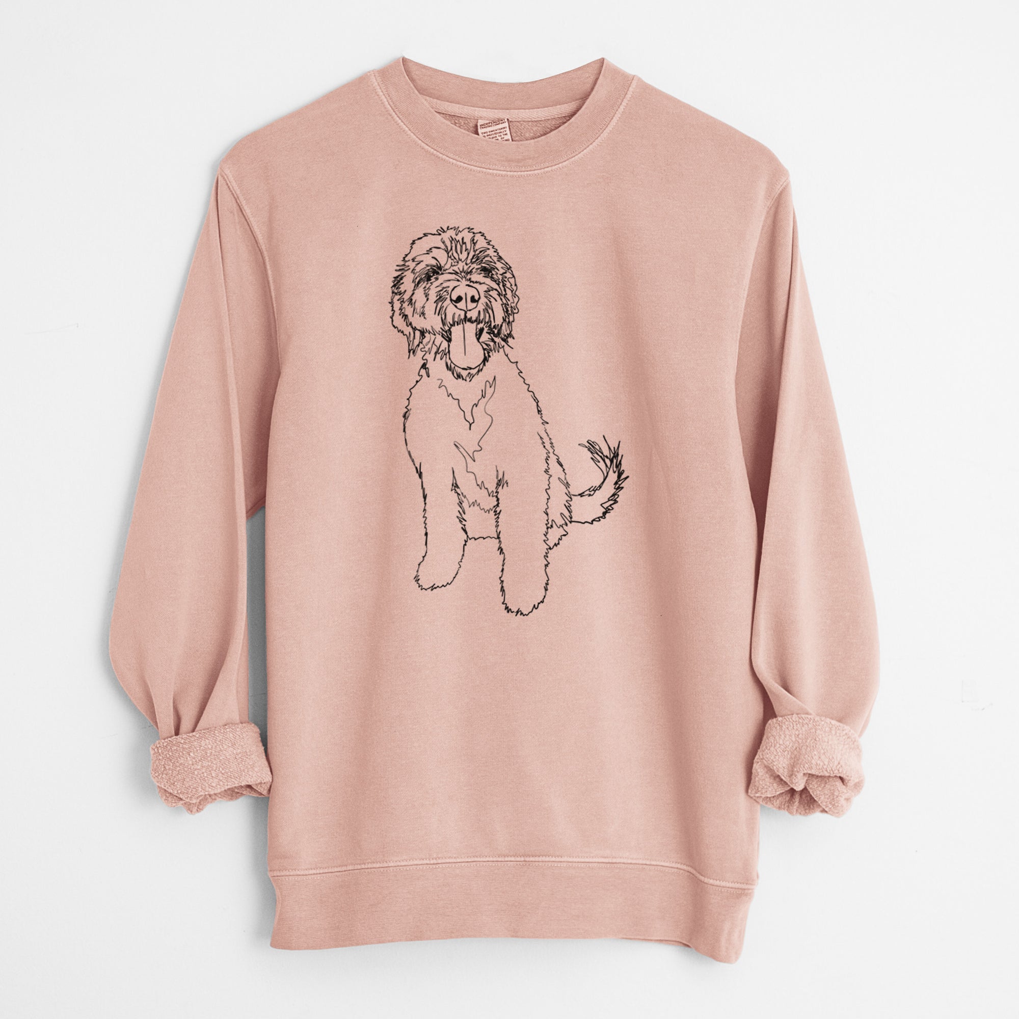 Doodled Oliver the Labradoodle - Unisex Pigment Dyed Crew Sweatshirt