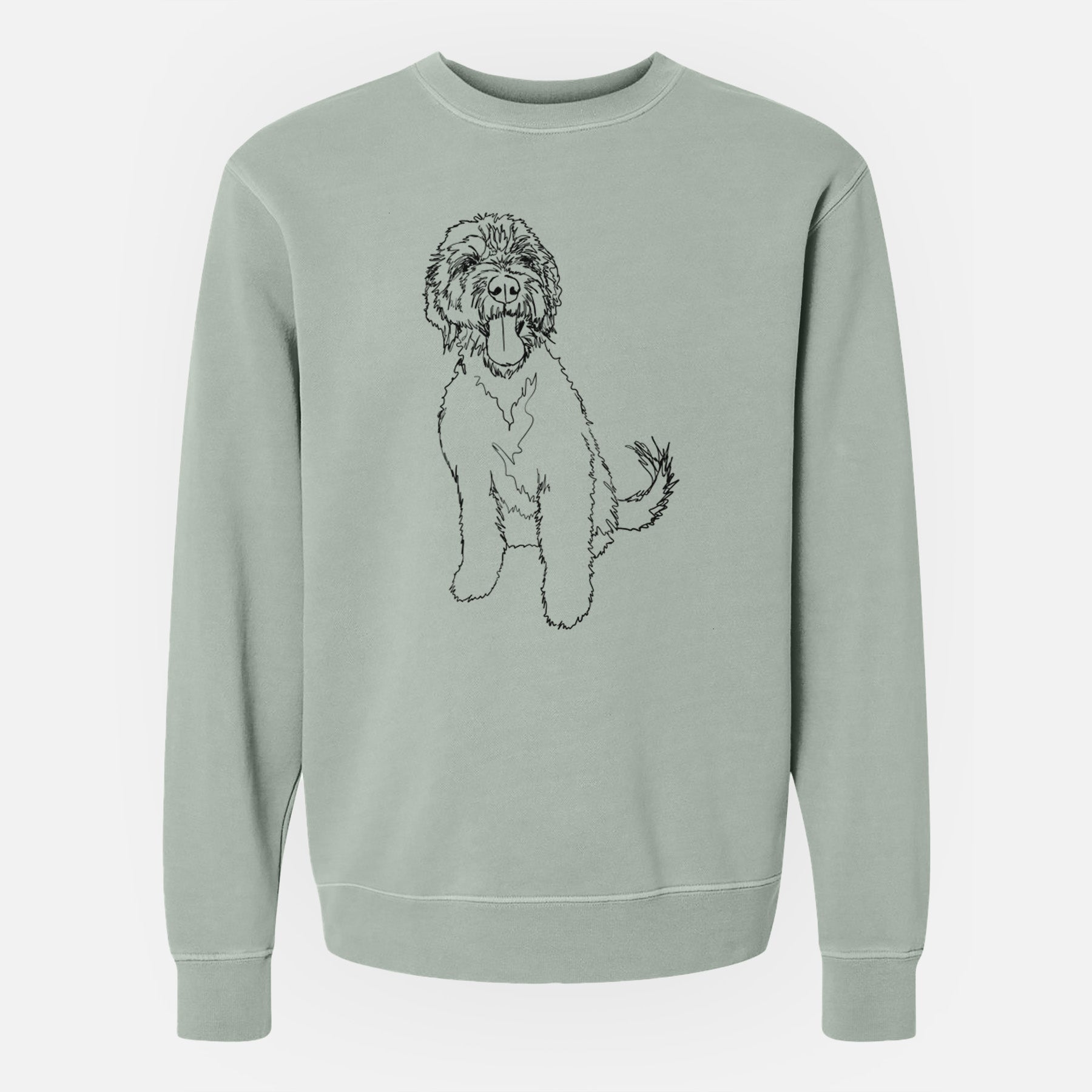 Doodled Oliver the Labradoodle - Unisex Pigment Dyed Crew Sweatshirt