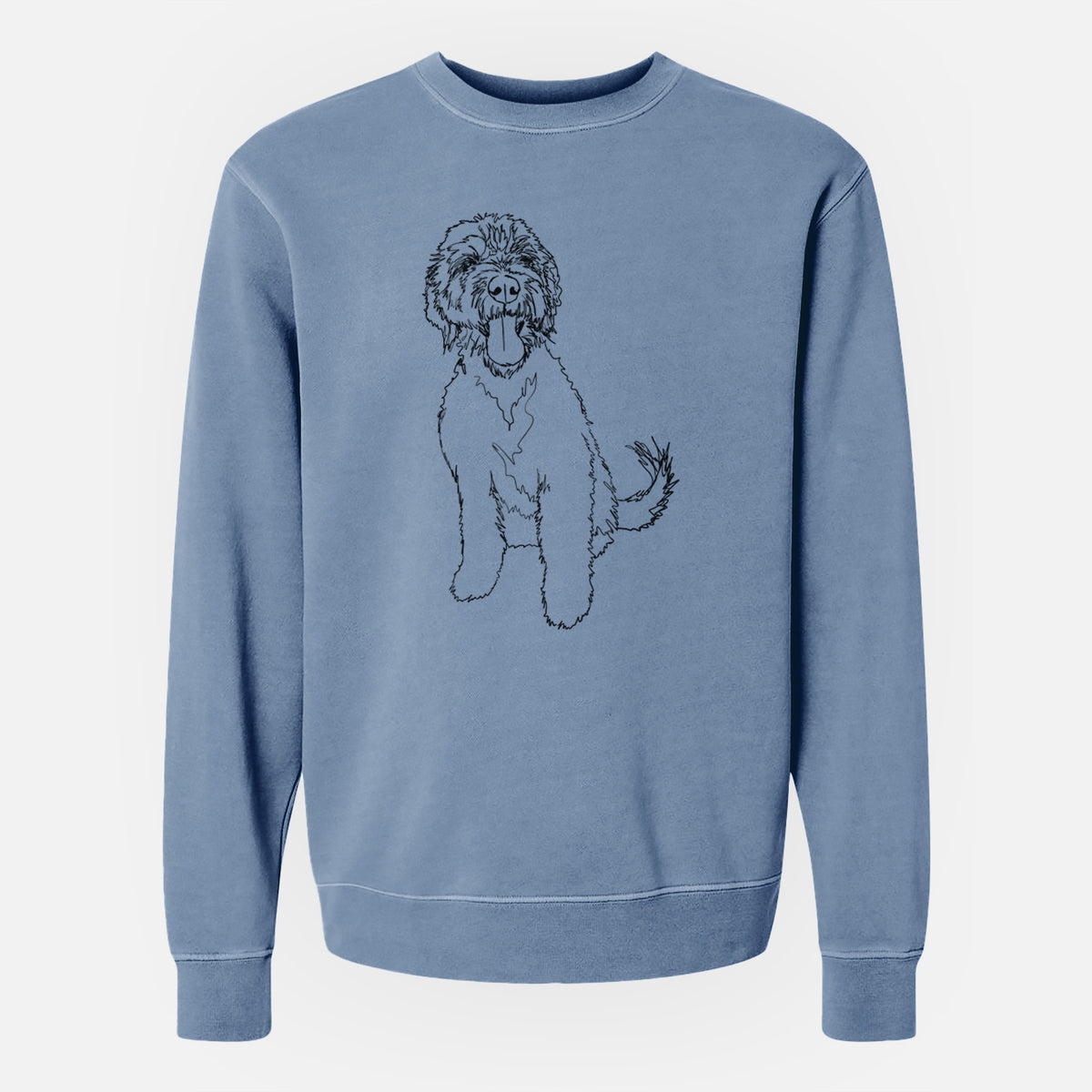 Doodled Oliver the Labradoodle - Unisex Pigment Dyed Crew Sweatshirt