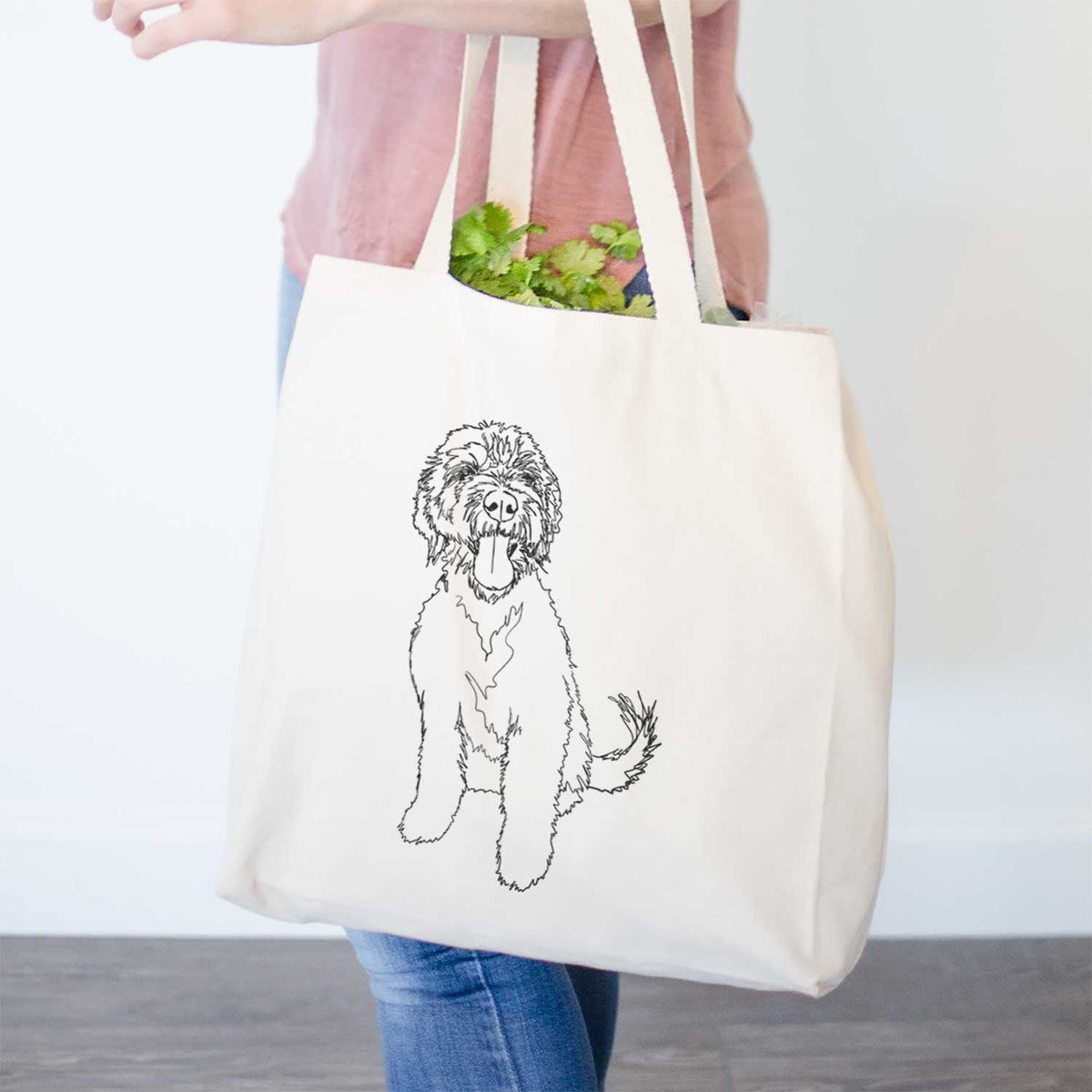 Doodled Oliver the Labradoodle - Tote Bag