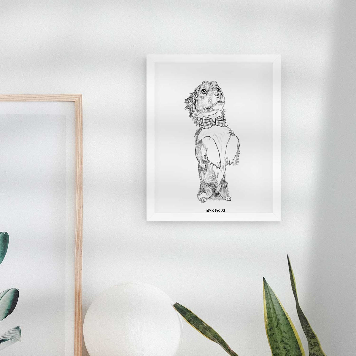 Doodled Oliver the Mixed Breed Art Print