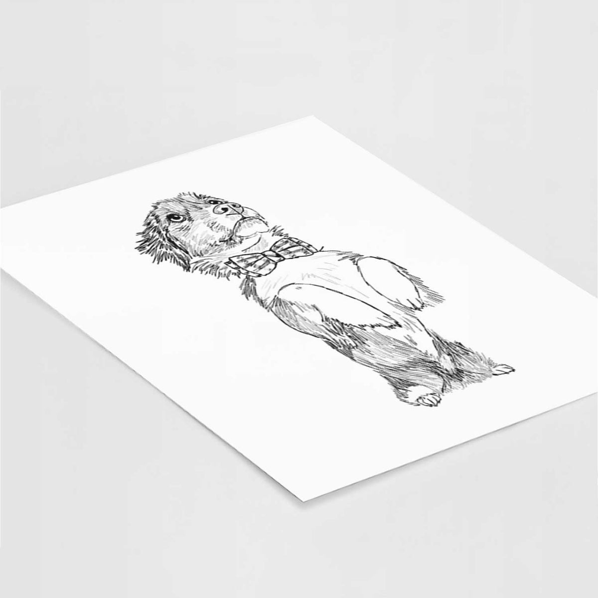 Doodled Oliver the Mixed Breed Art Print