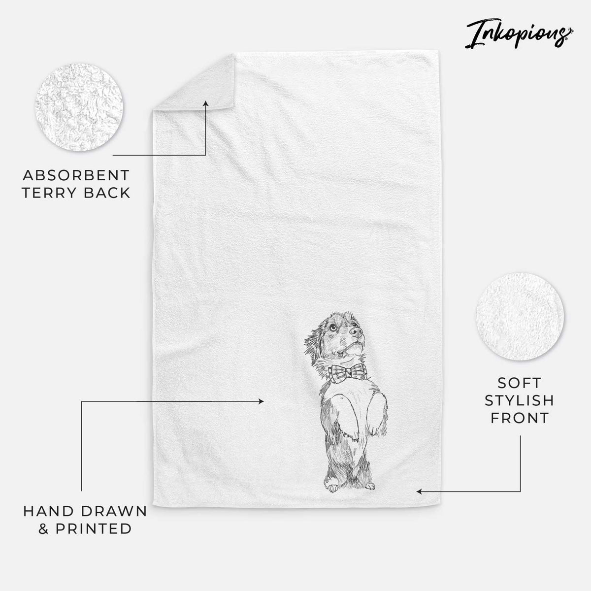 Doodled Oliver the Mixed Breed Decorative Hand Towel