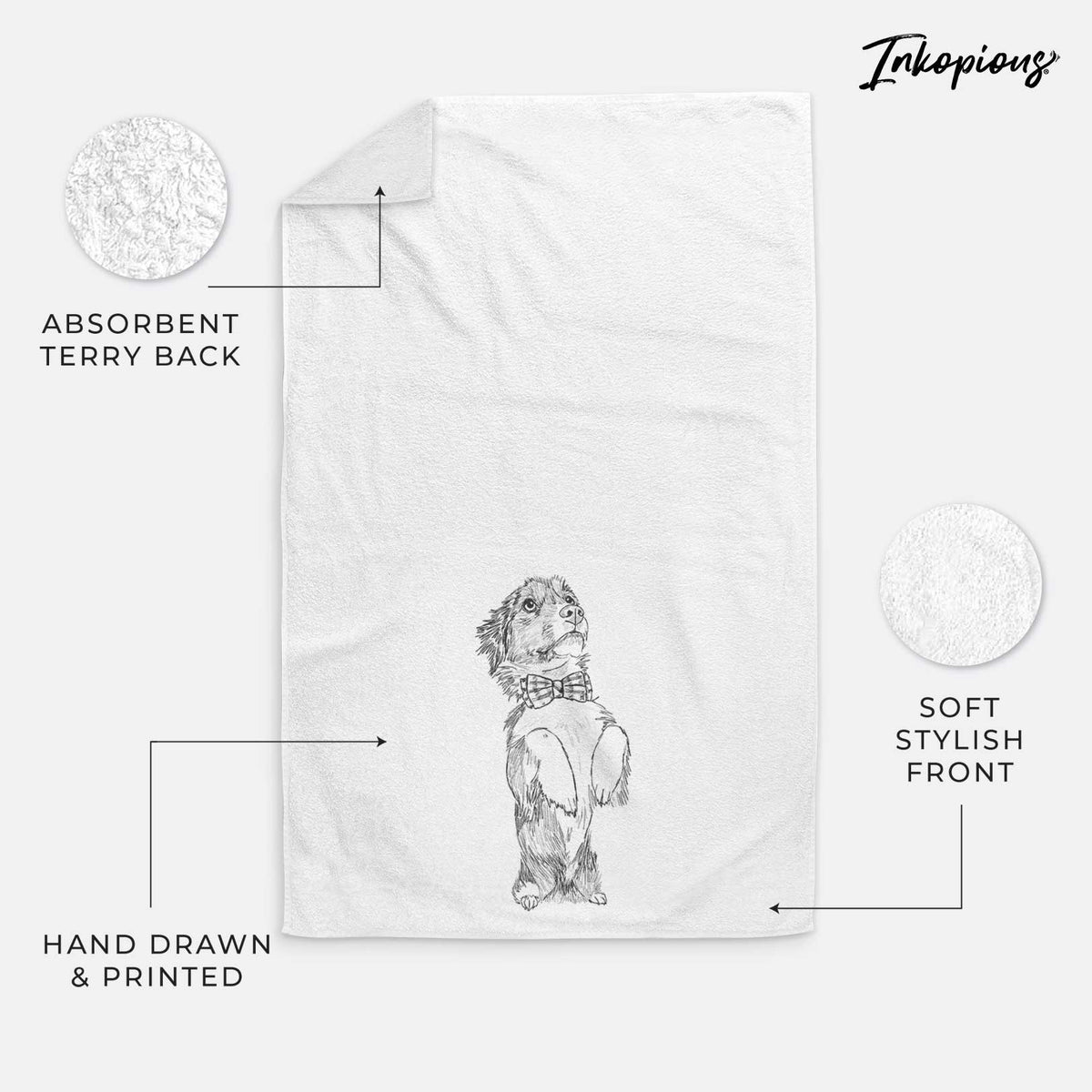 Doodled Oliver the Mixed Breed Decorative Hand Towel