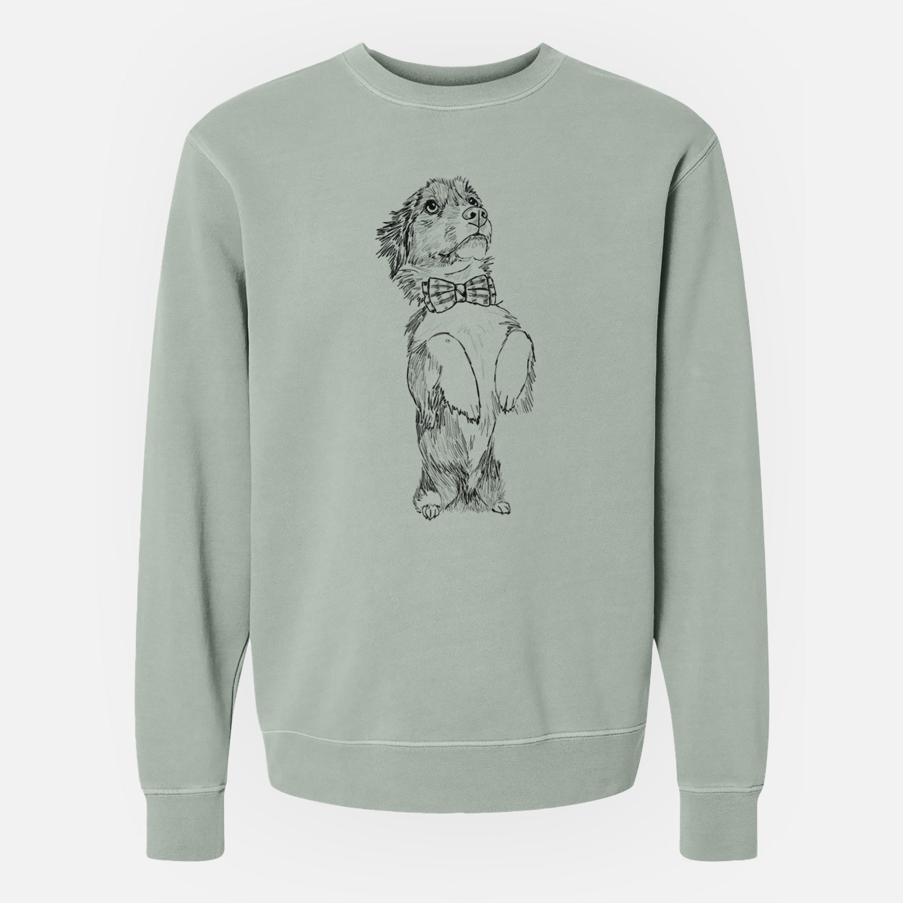 Doodled Oliver the Mixed Breed - Unisex Pigment Dyed Crew Sweatshirt