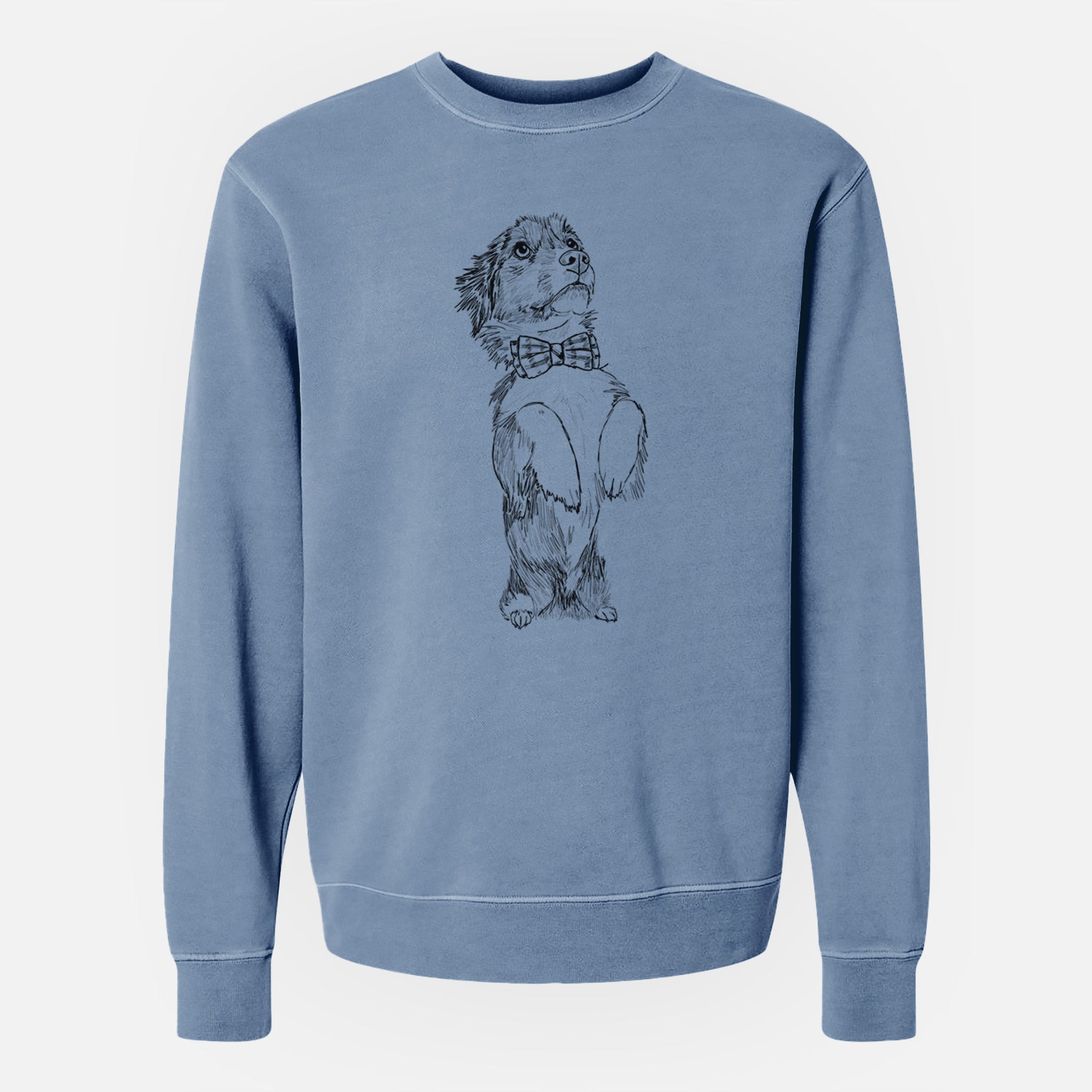 Doodled Oliver the Mixed Breed - Unisex Pigment Dyed Crew Sweatshirt