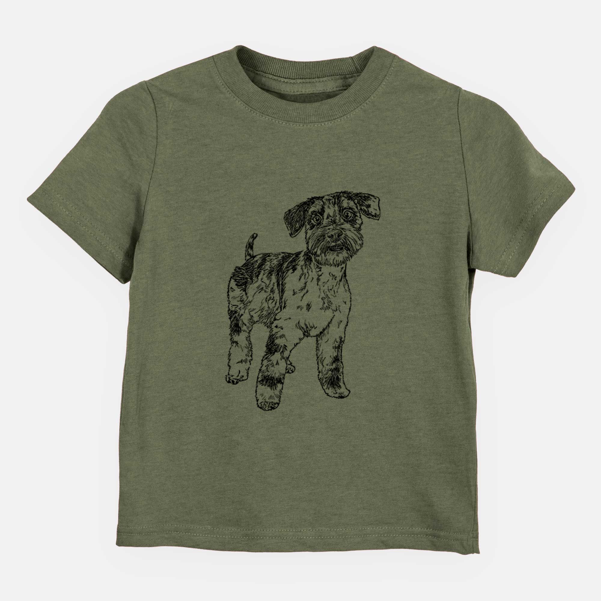 Doodled Oliver the Blue Merle Mini Schnauzer - Kids/Youth/Toddler Shirt