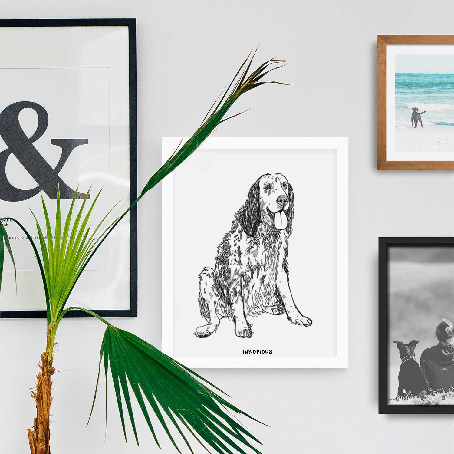 Doodled Otis the English Setter Art Print