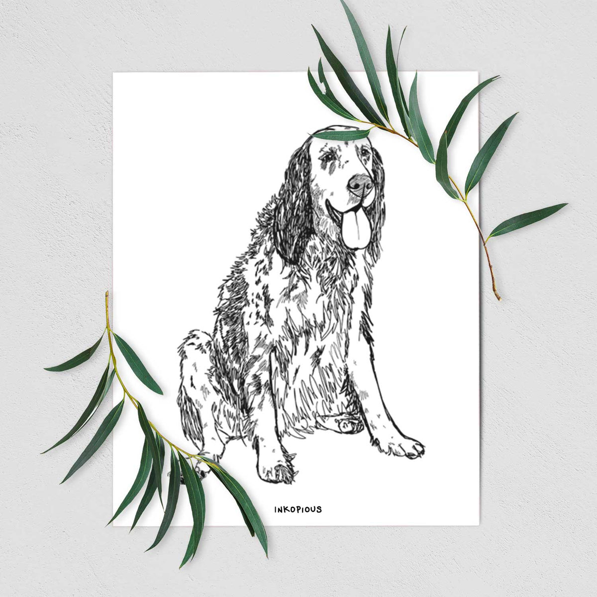 Doodled Otis the English Setter Art Print
