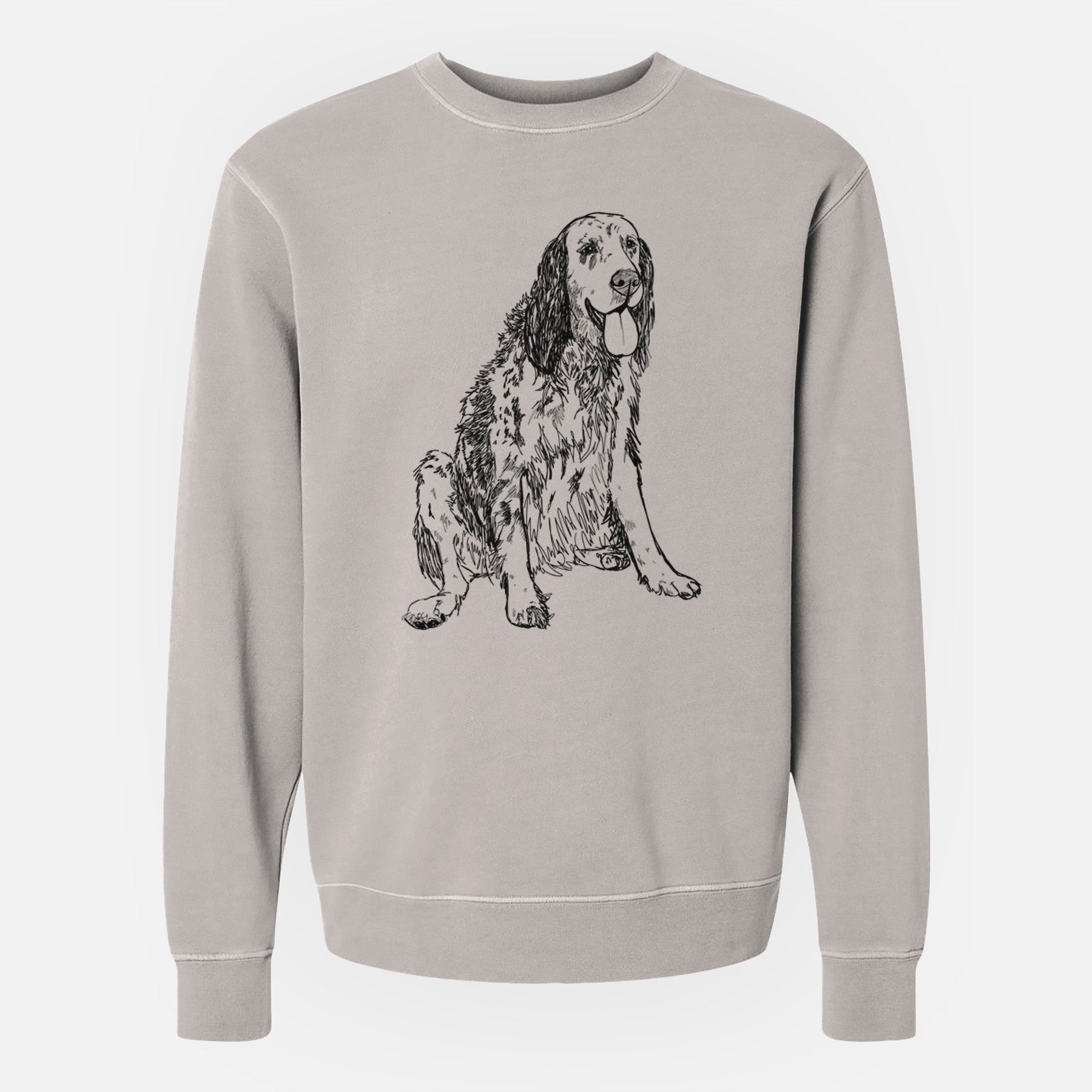 Doodled Otis the English Setter - Unisex Pigment Dyed Crew Sweatshirt