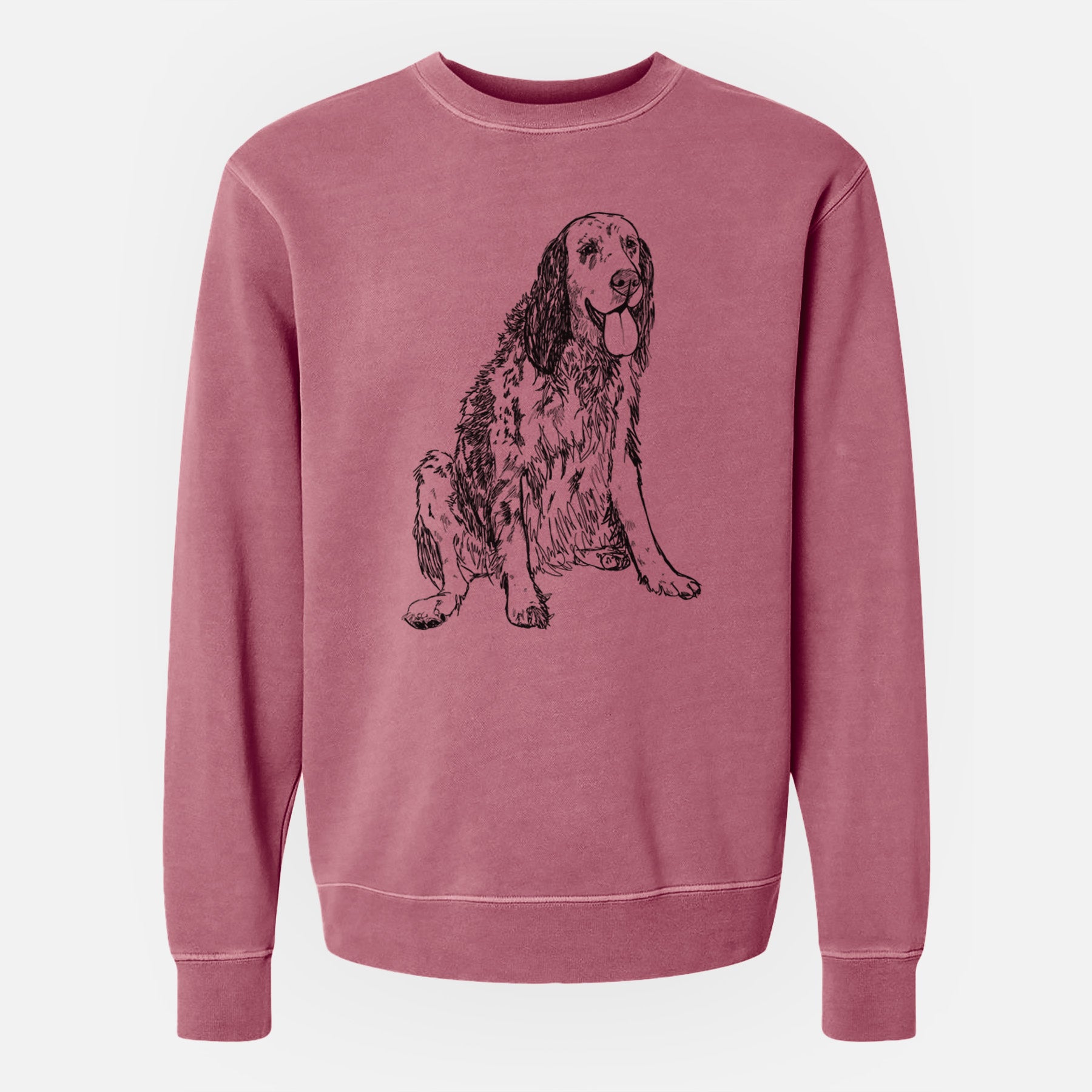 Doodled Otis the English Setter - Unisex Pigment Dyed Crew Sweatshirt