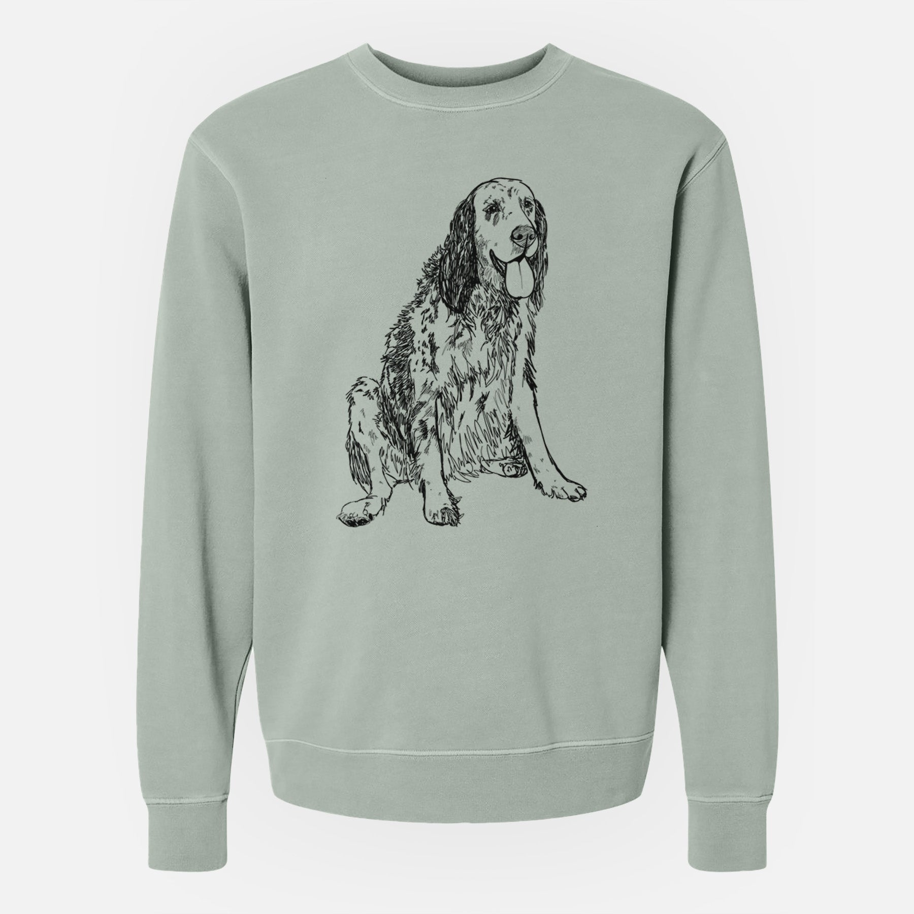 Doodled Otis the English Setter - Unisex Pigment Dyed Crew Sweatshirt