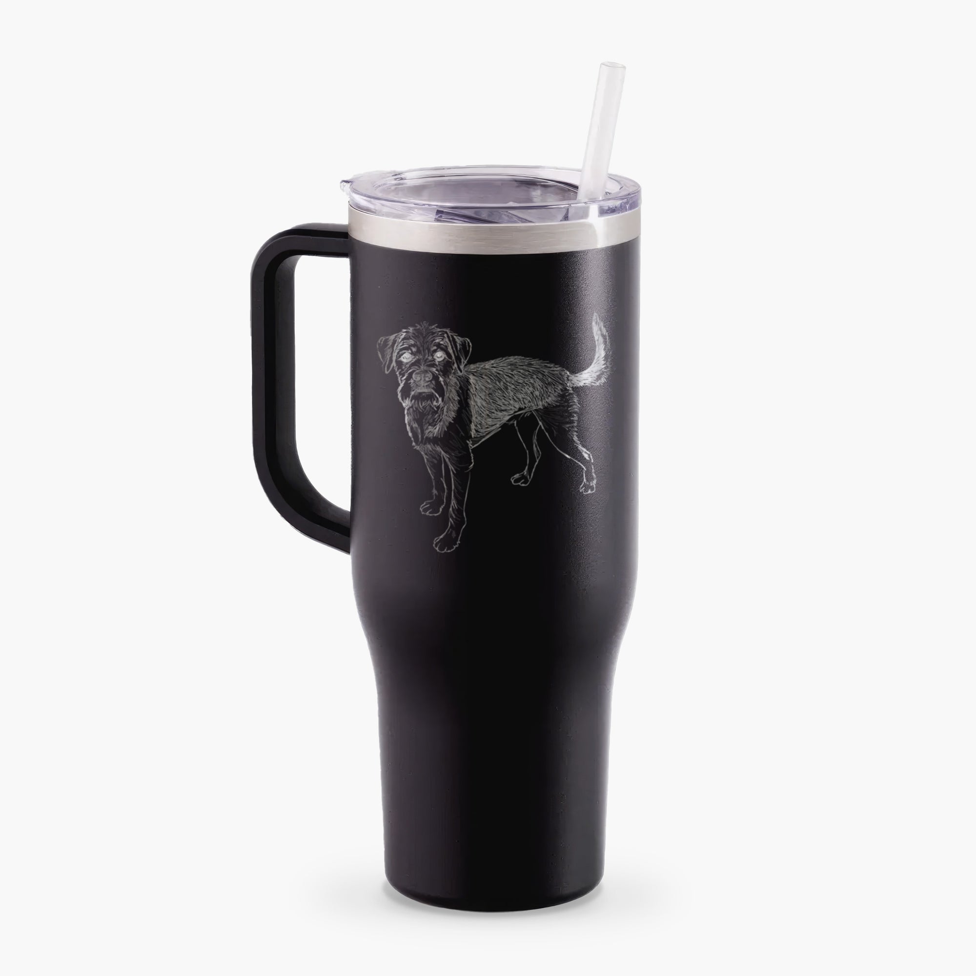 Doodled Ozzy the Terrier Mix - 40oz Tumbler with Handle