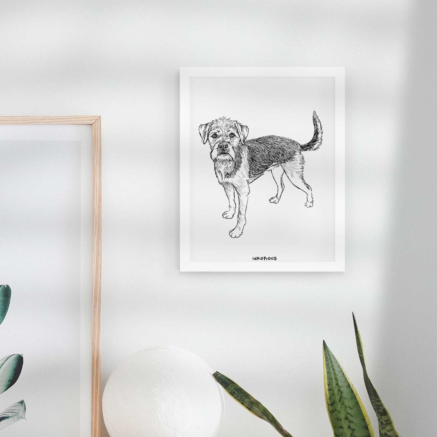Doodled Ozzy the Terrier Mix Art Print