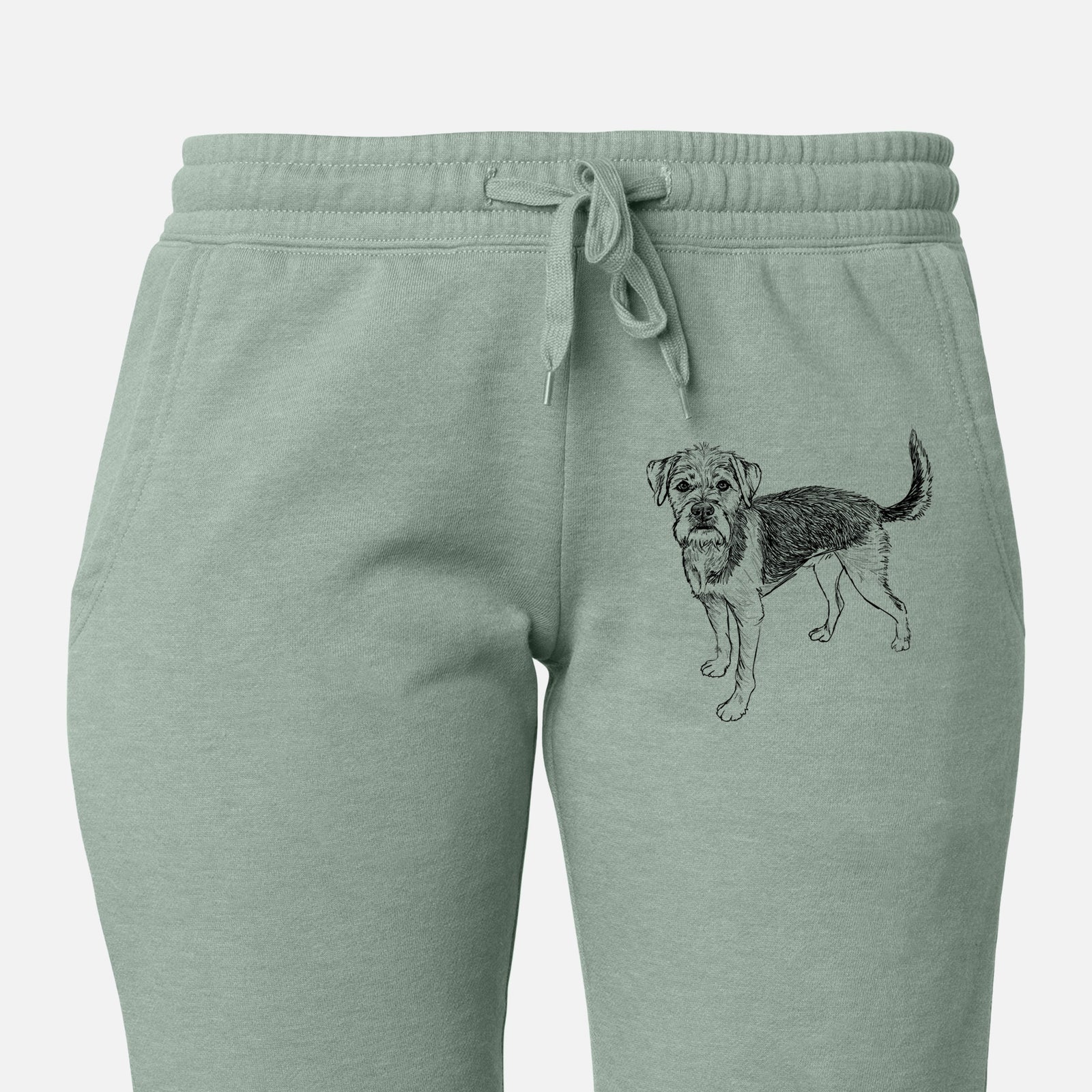 Doodled Ozzy the Terrier Mix - Women's Cali Wave Joggers