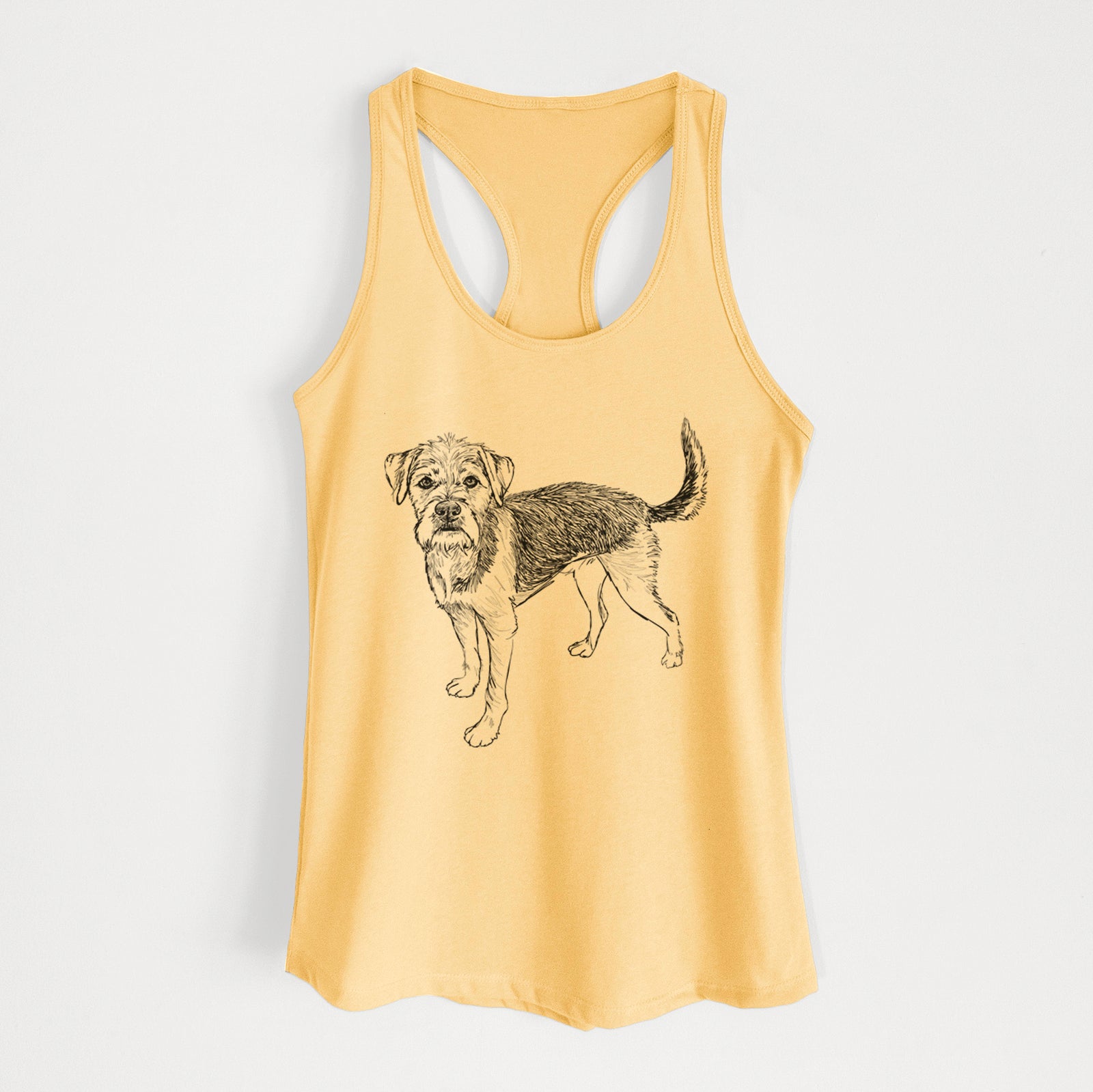 Doodled Ozzy the Terrier Mix - Women's Racerback Tanktop