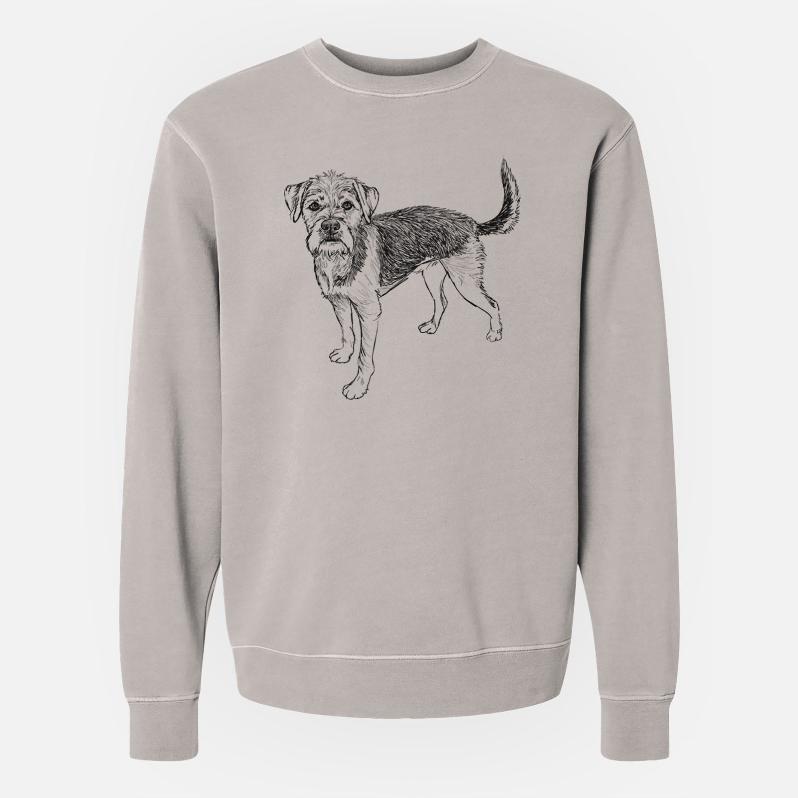 Doodled Ozzy the Terrier Mix - Unisex Pigment Dyed Crew Sweatshirt