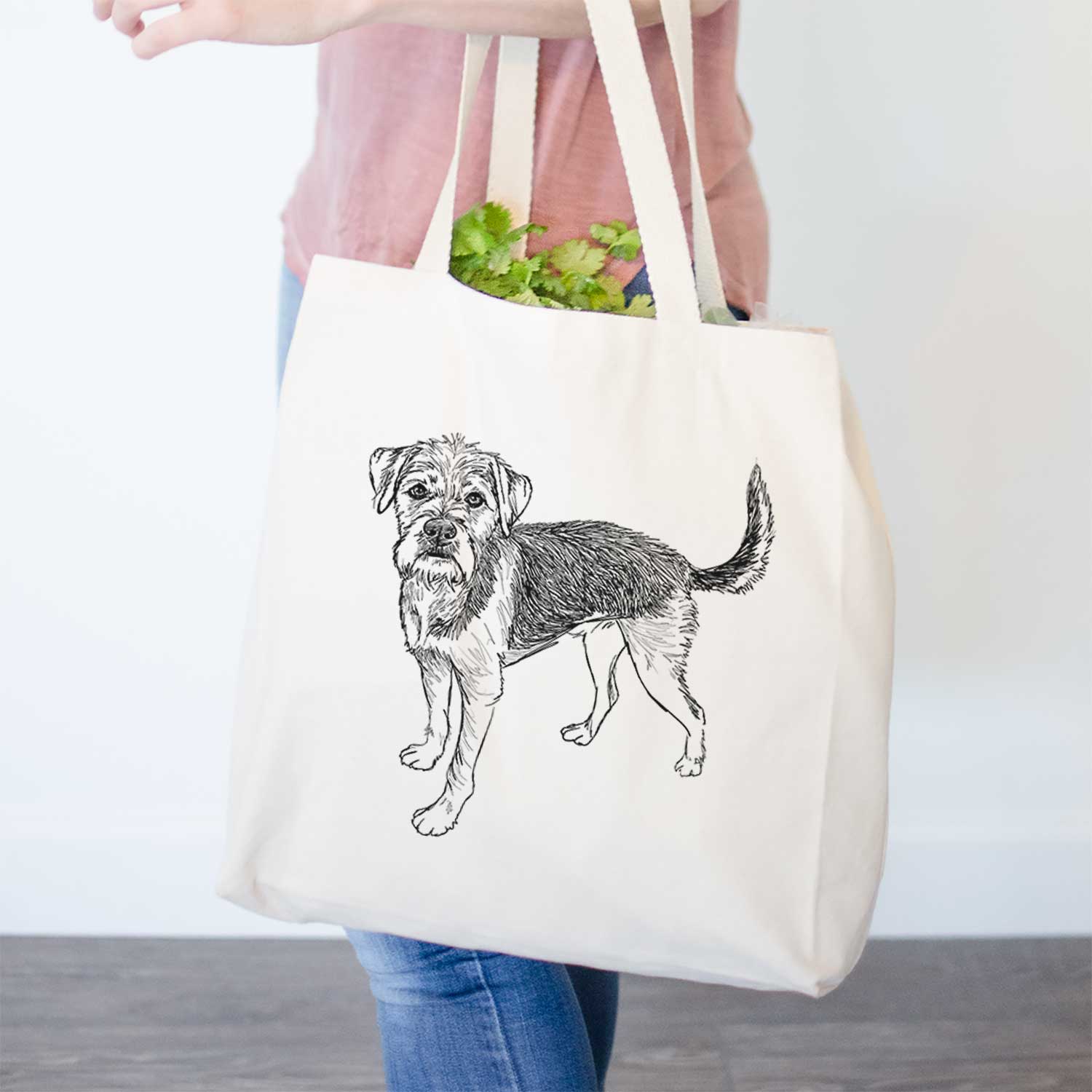 Doodled Ozzy the Terrier Mix - Tote Bag