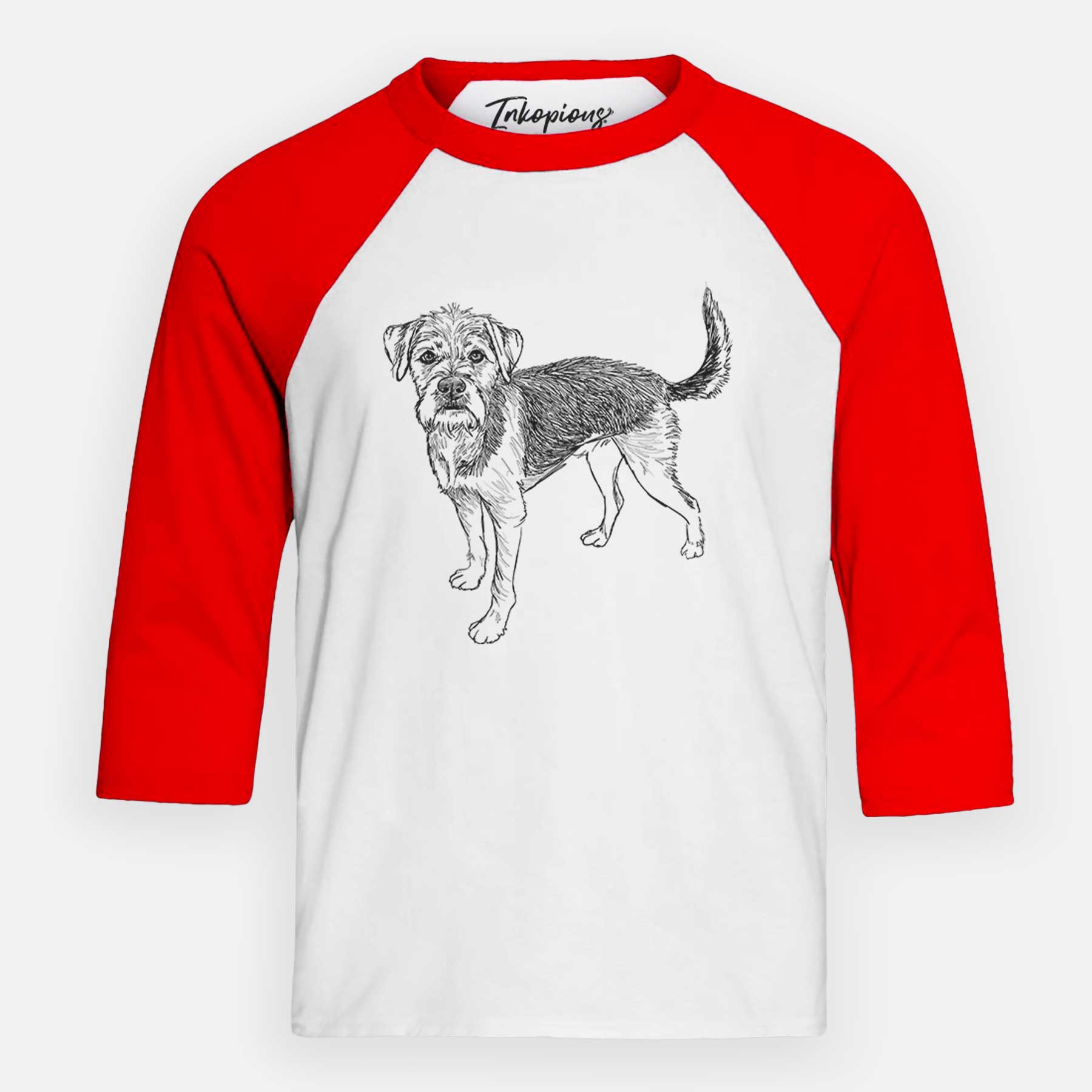 Doodled Ozzy the Terrier Mix - Youth 3/4 Long Sleeve