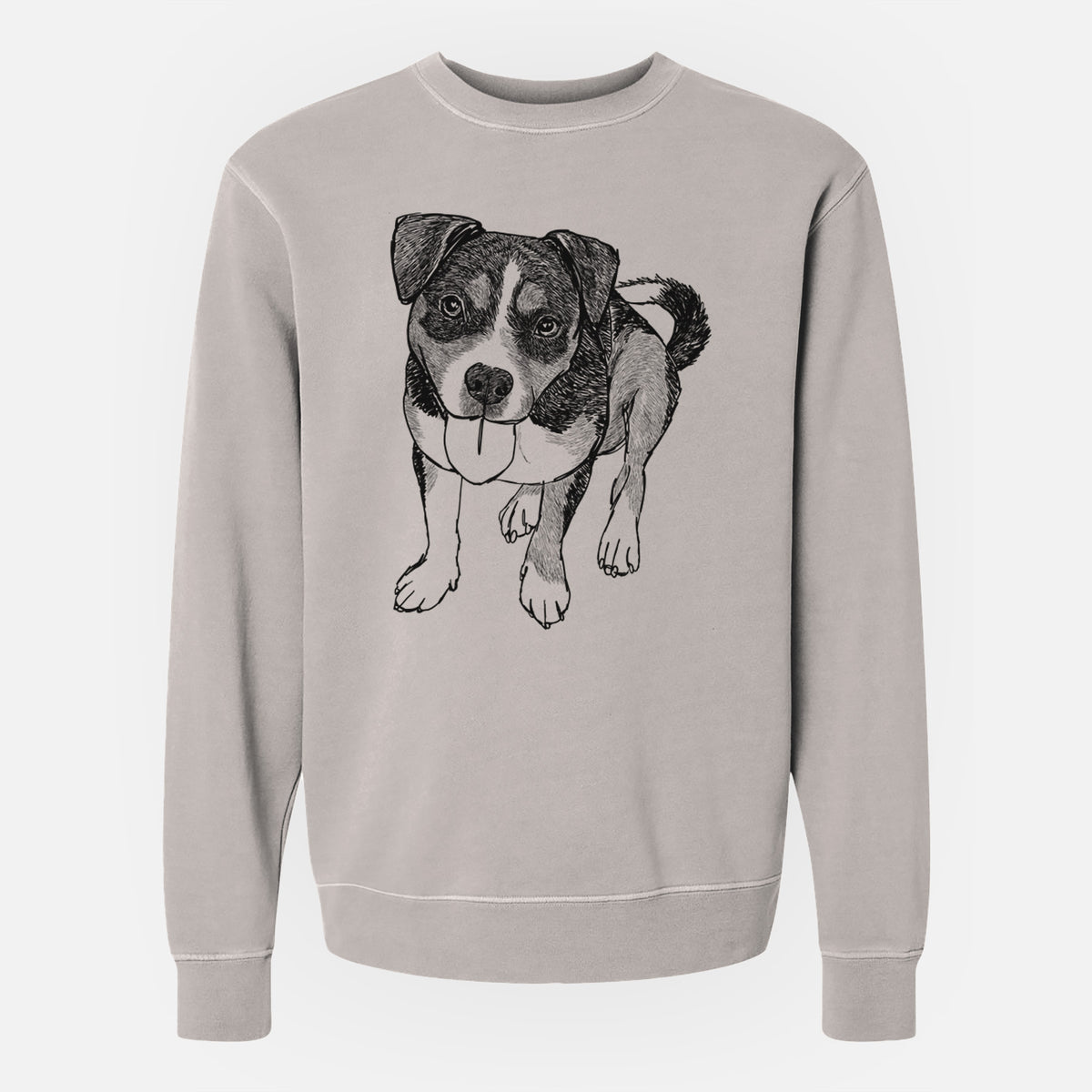 Doodled Paisley the Mixed Breed - Unisex Pigment Dyed Crew Sweatshirt