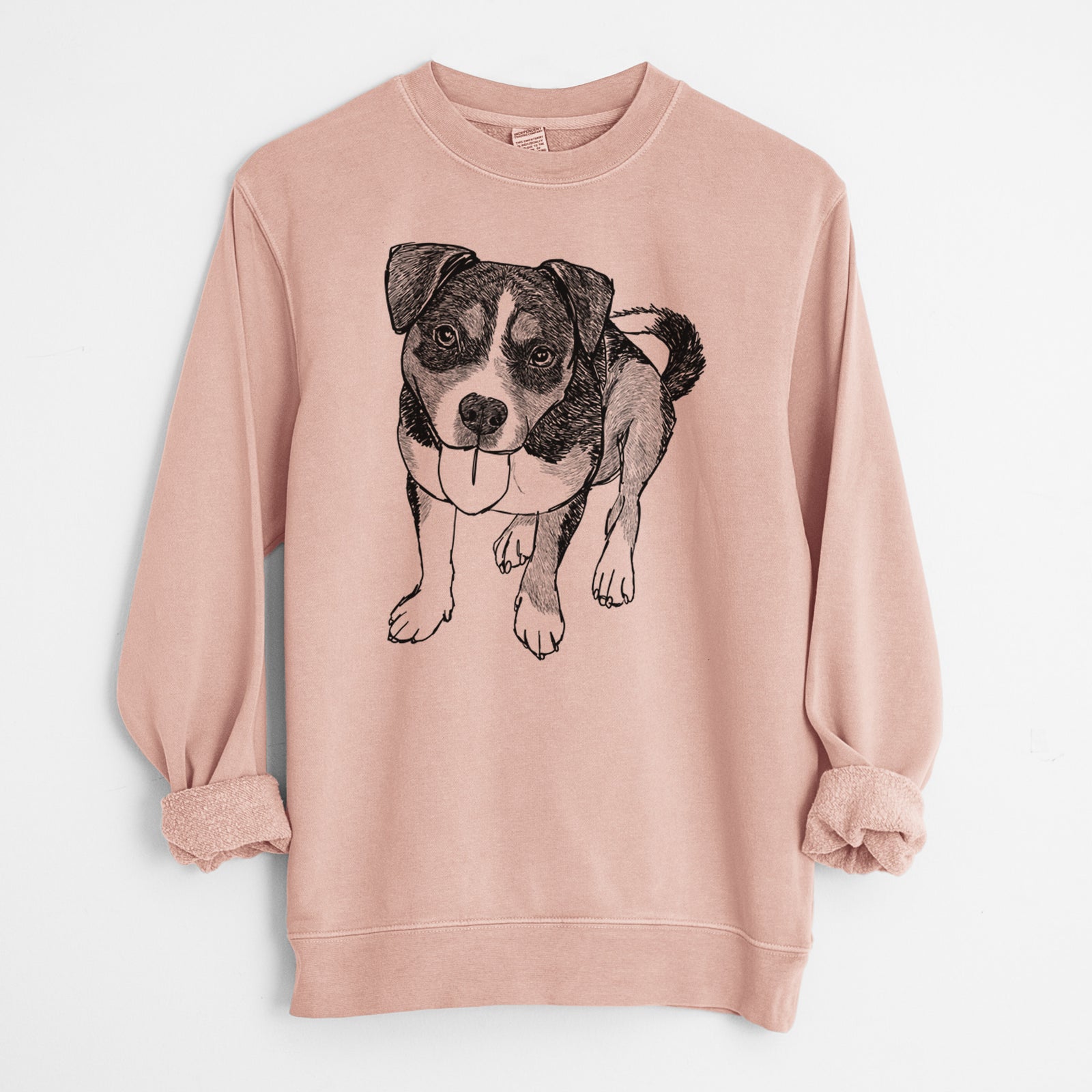 Doodled Paisley the Mixed Breed - Unisex Pigment Dyed Crew Sweatshirt