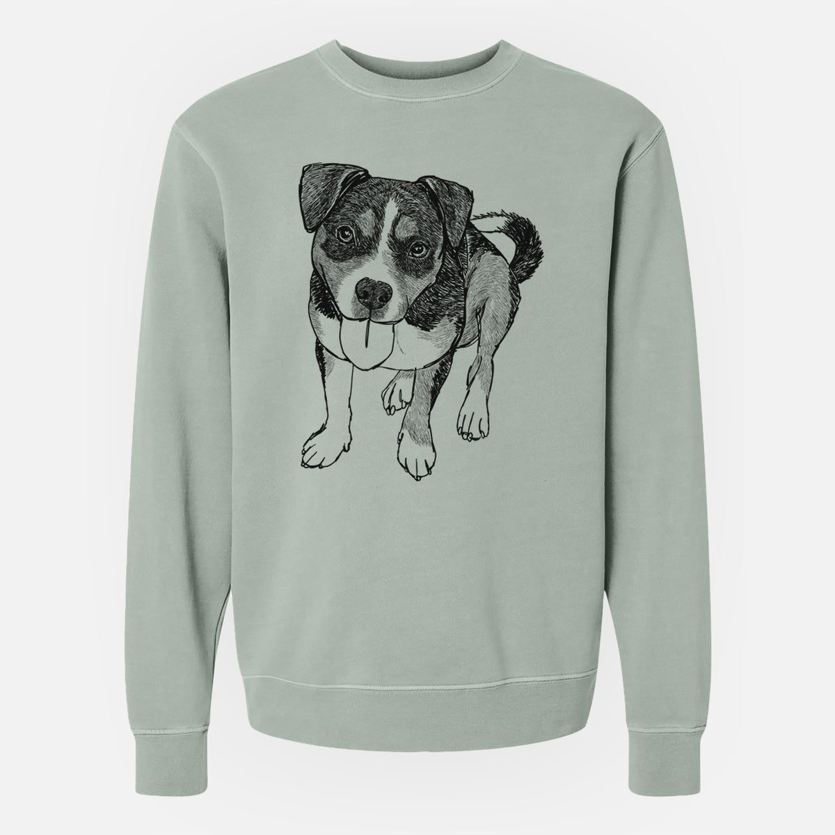 Doodled Paisley the Mixed Breed - Unisex Pigment Dyed Crew Sweatshirt