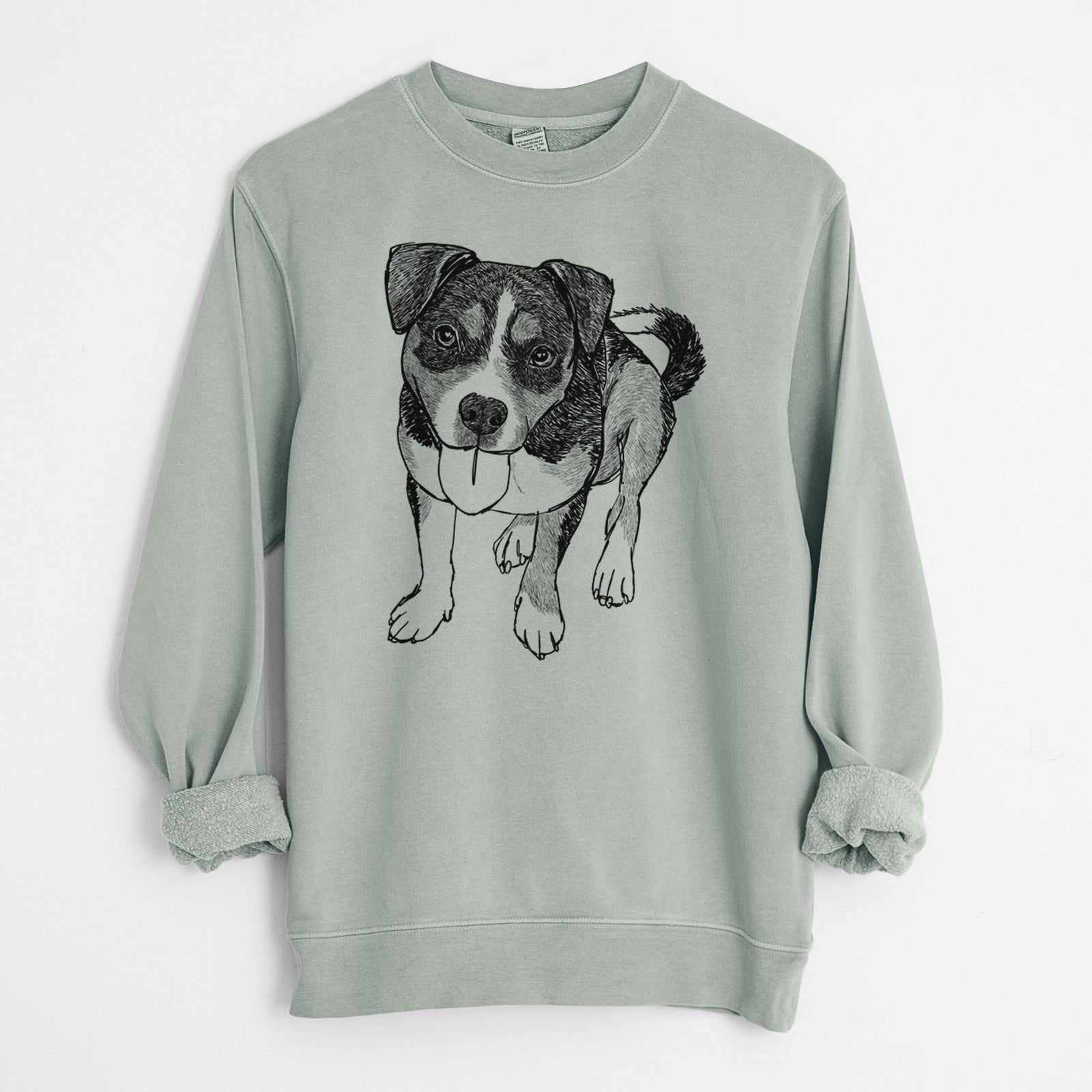 Doodled Paisley the Mixed Breed - Unisex Pigment Dyed Crew Sweatshirt