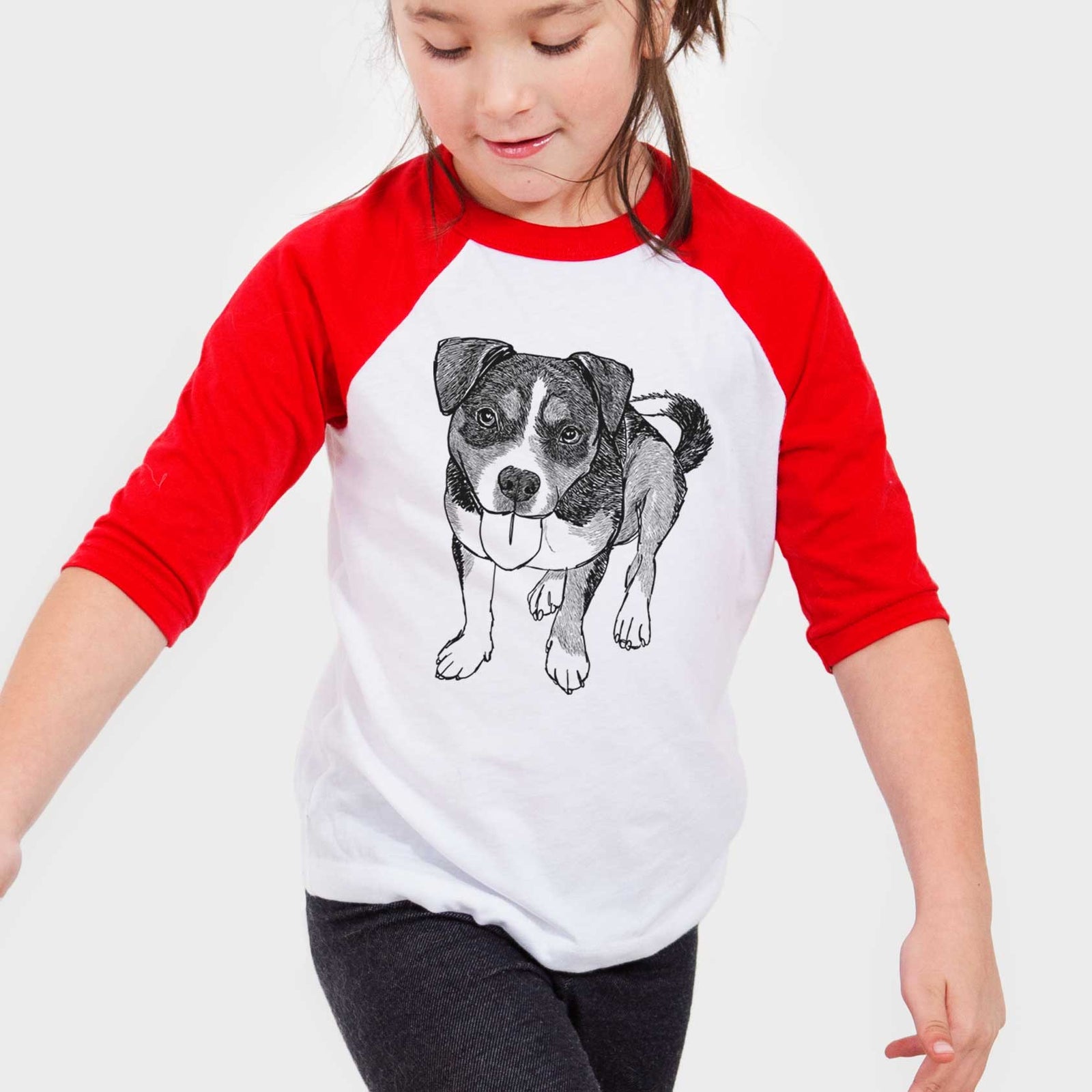 Doodled Paisley the Mixed Breed - Youth 3/4 Long Sleeve