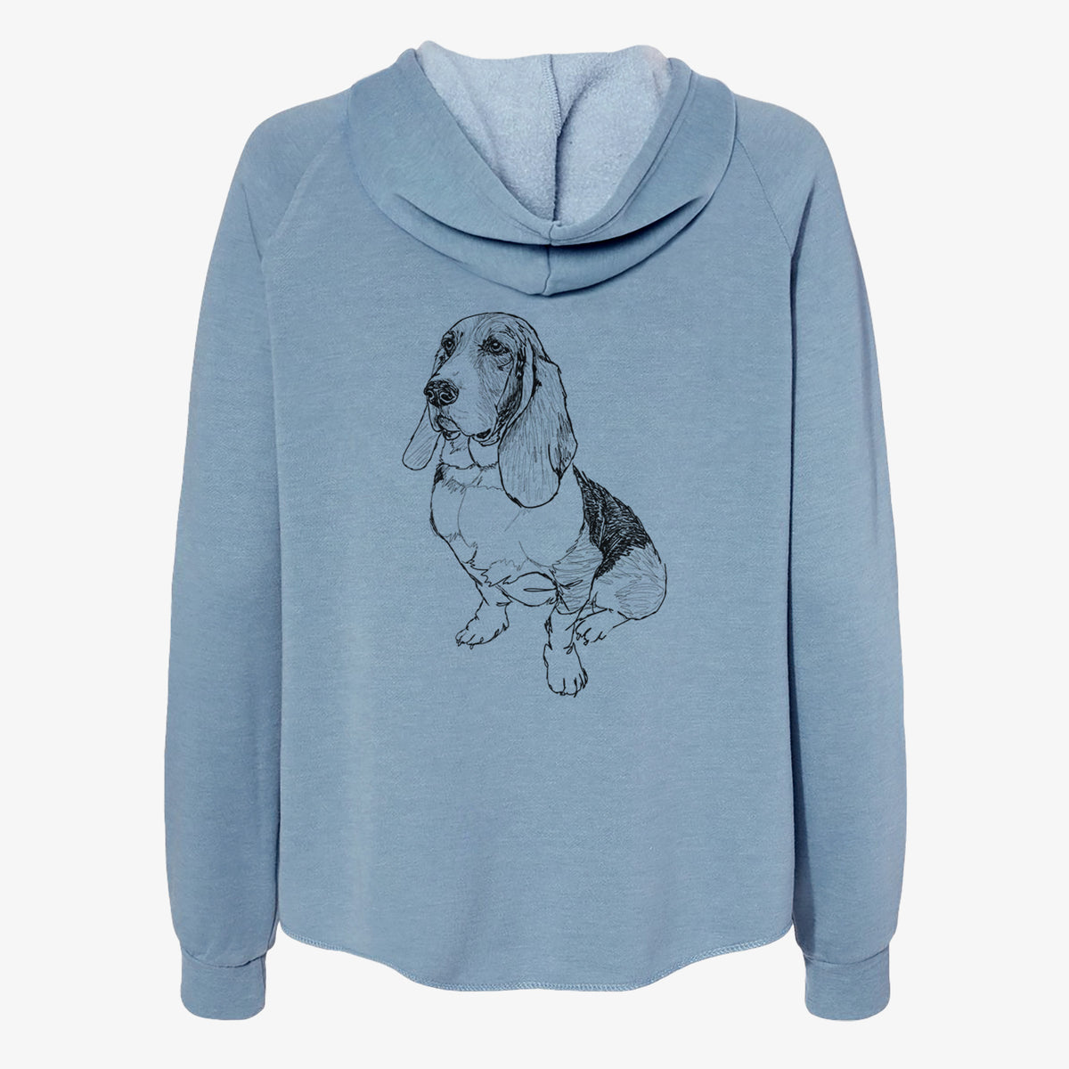 Doodled Pearl the Basset Hound - Women's Cali Wave Zip-Up Sweatshirt