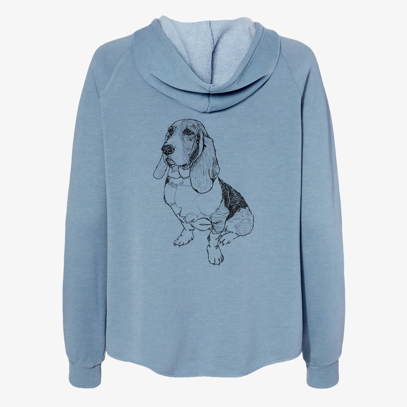 Doodled Pearl the Basset Hound - Women's Cali Wave Zip-Up Sweatshirt