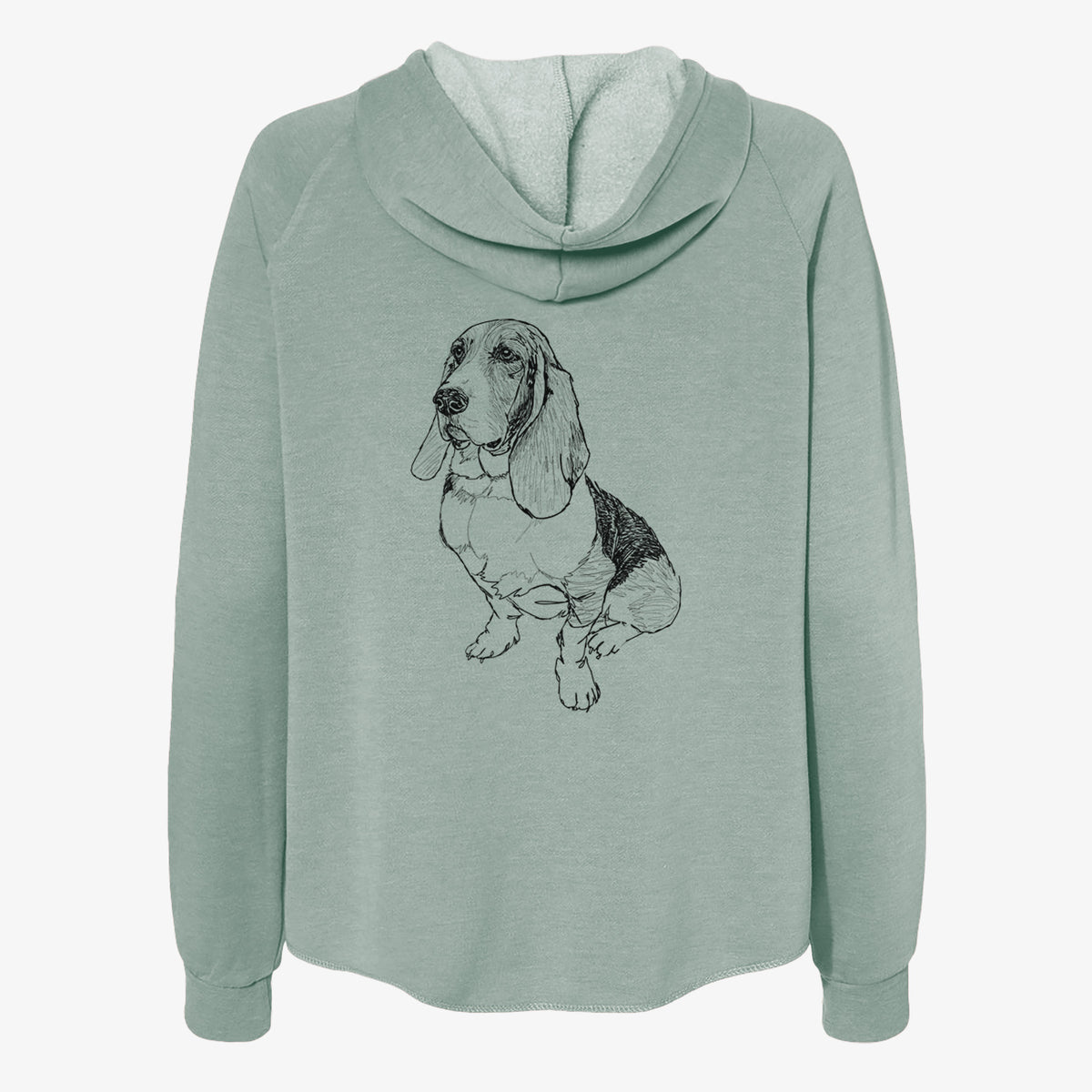 Doodled Pearl the Basset Hound - Women's Cali Wave Zip-Up Sweatshirt