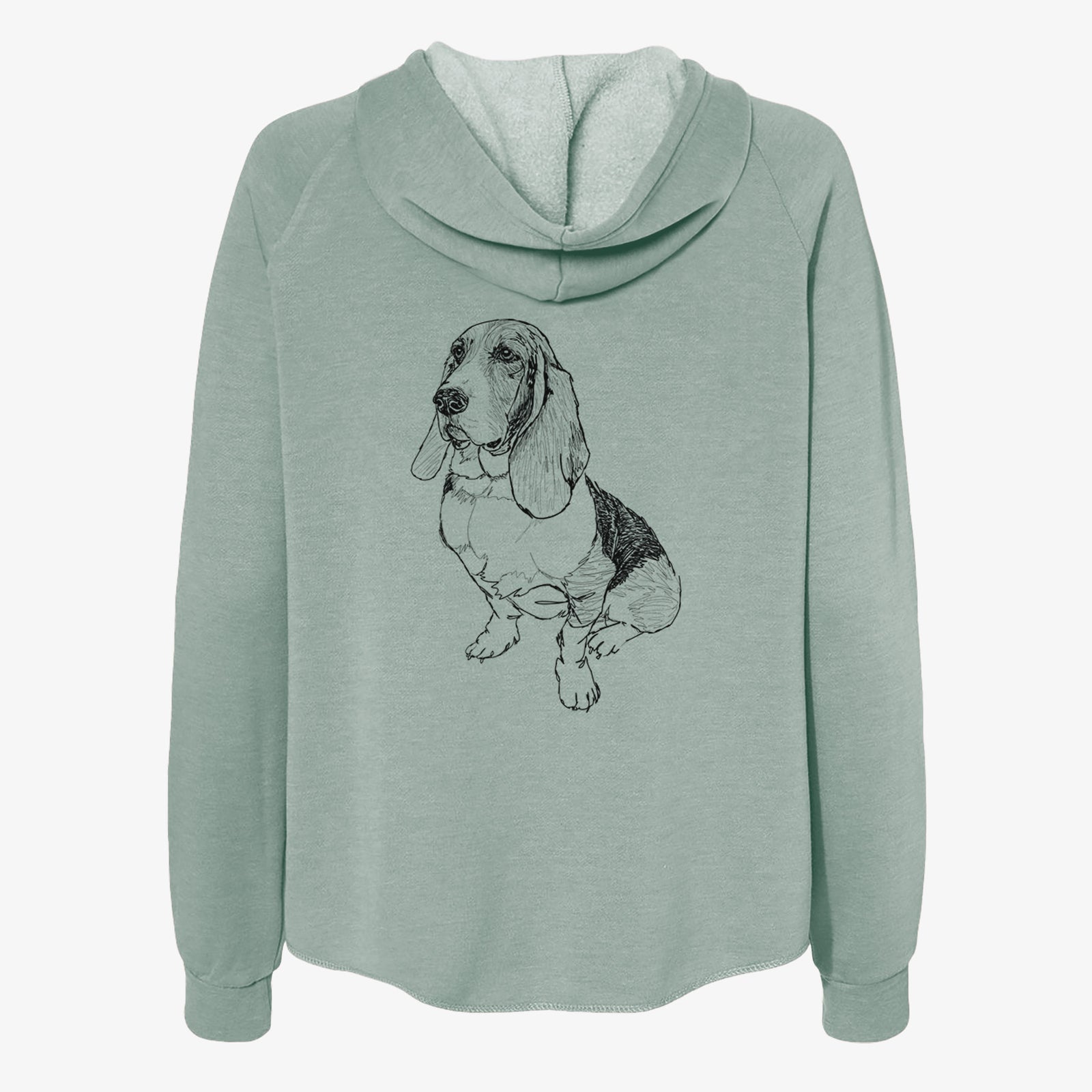 Doodled Pearl the Basset Hound - Women's Cali Wave Zip-Up Sweatshirt