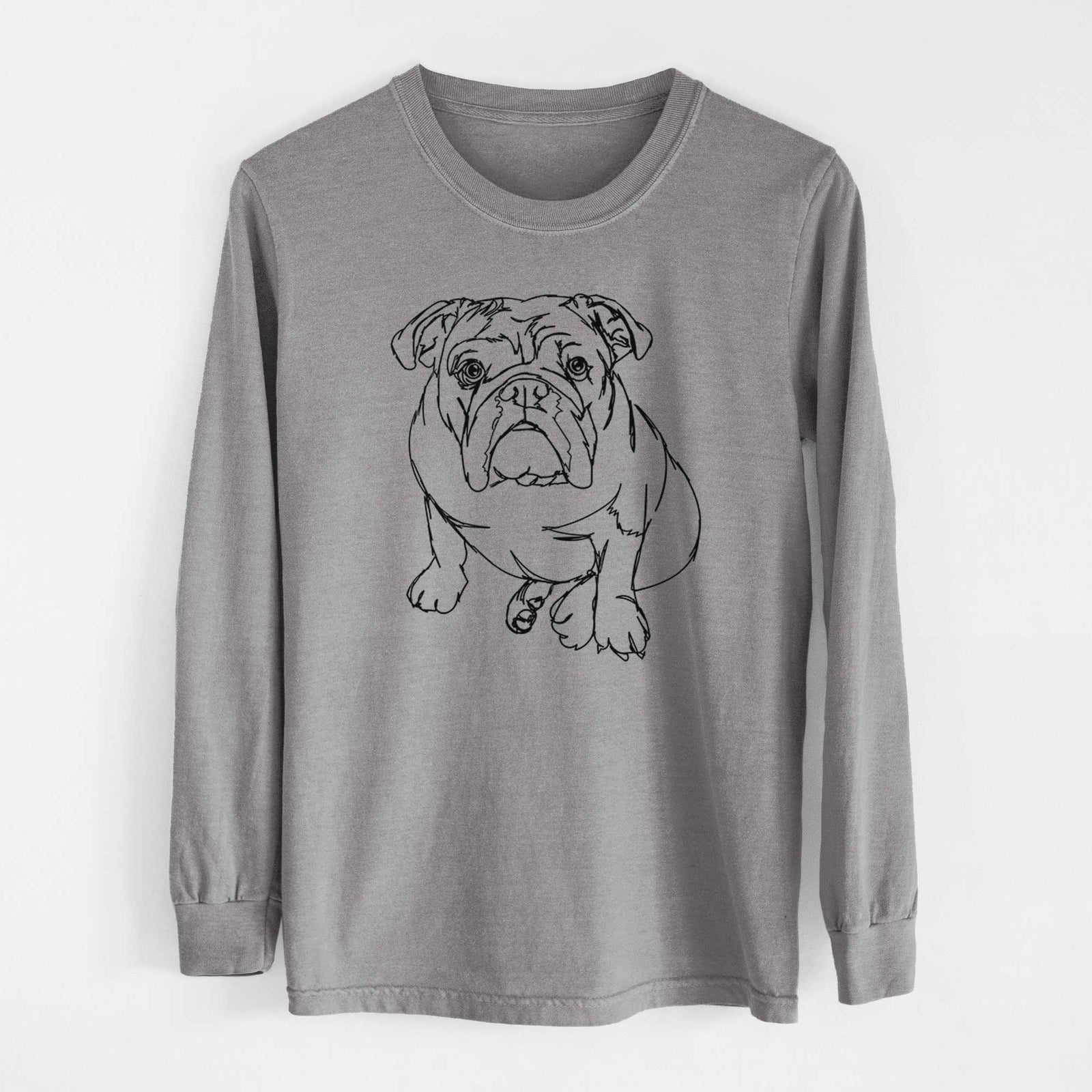Doodled Penny the English Bulldog - Heavyweight 100% Cotton Long Sleeve