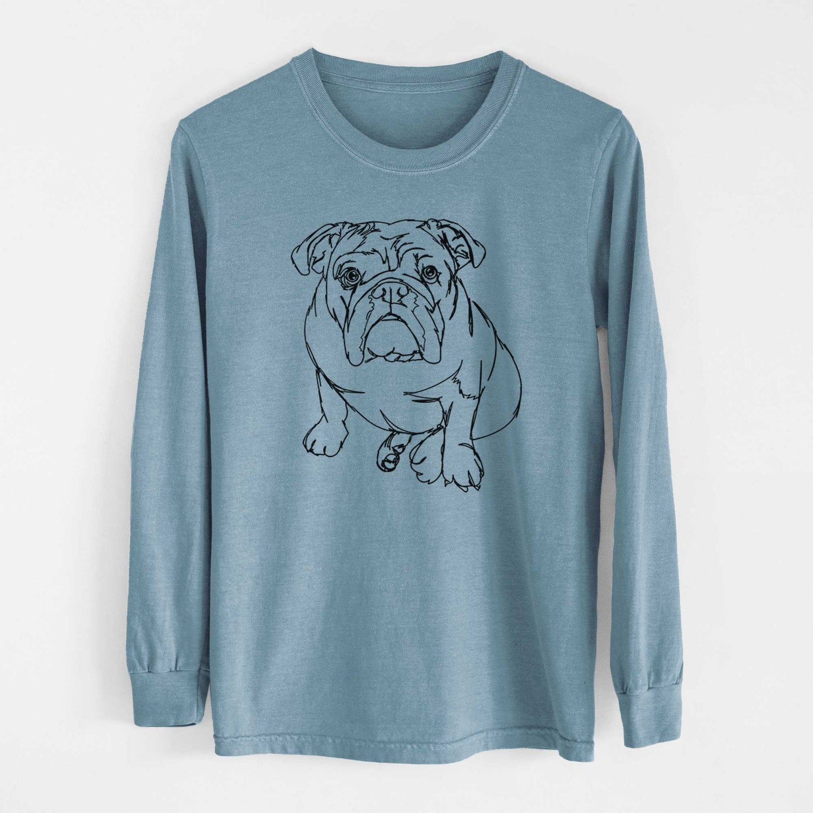 Doodled Penny the English Bulldog - Heavyweight 100% Cotton Long Sleeve