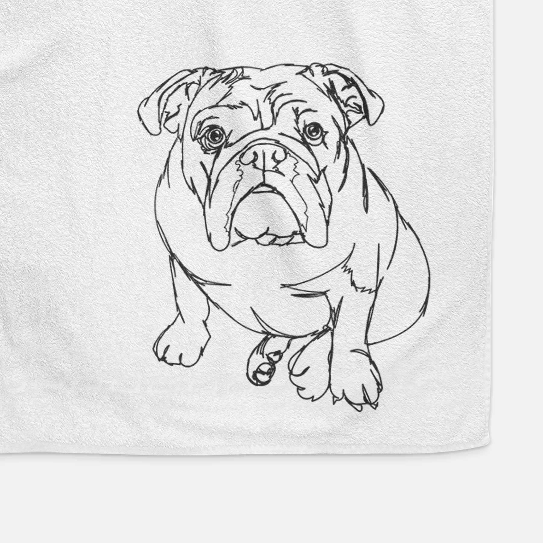 Doodled Penny the English Bulldog Decorative Hand Towel