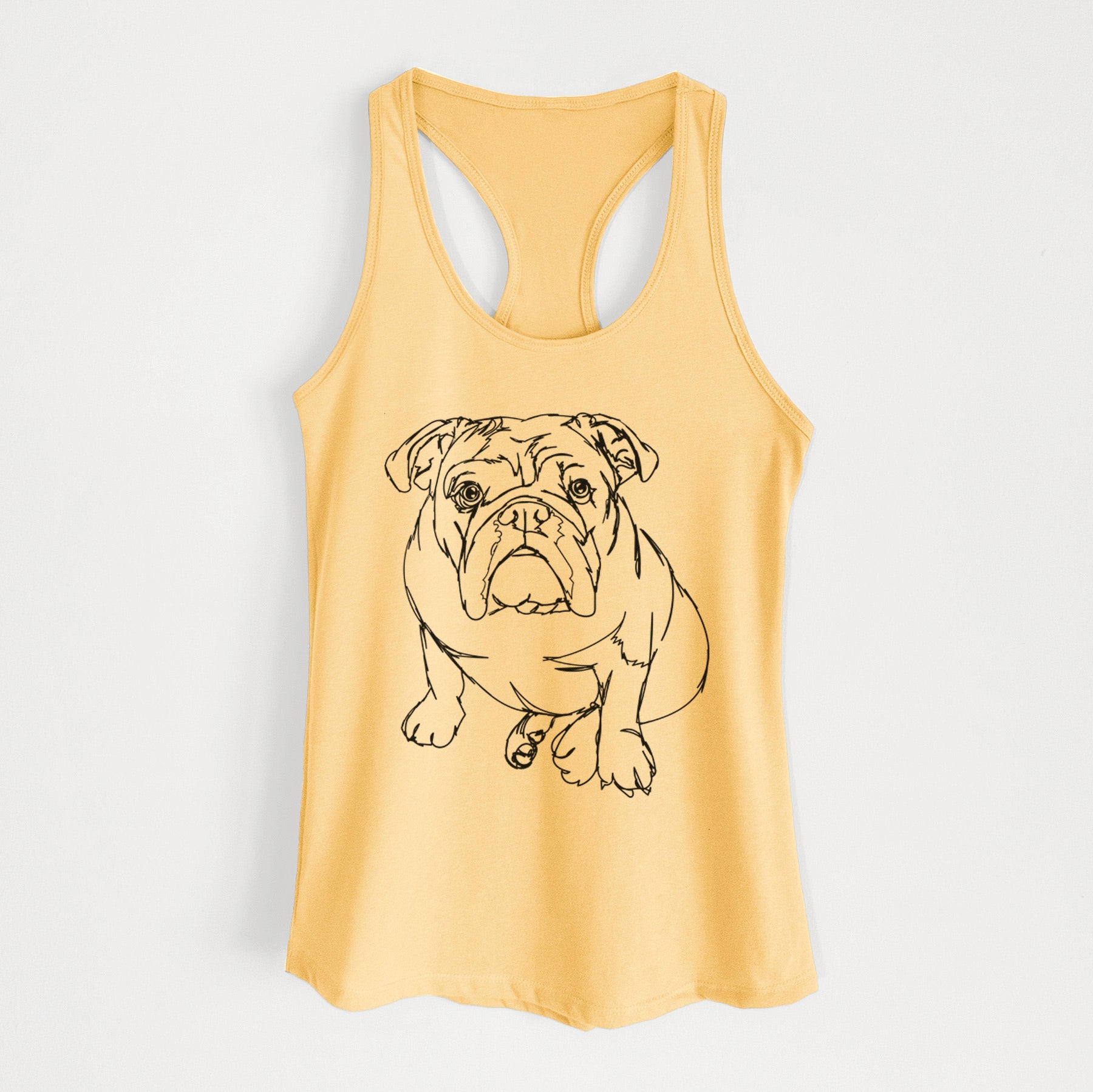 Doodled Penny the English Bulldog - Women's Racerback Tanktop